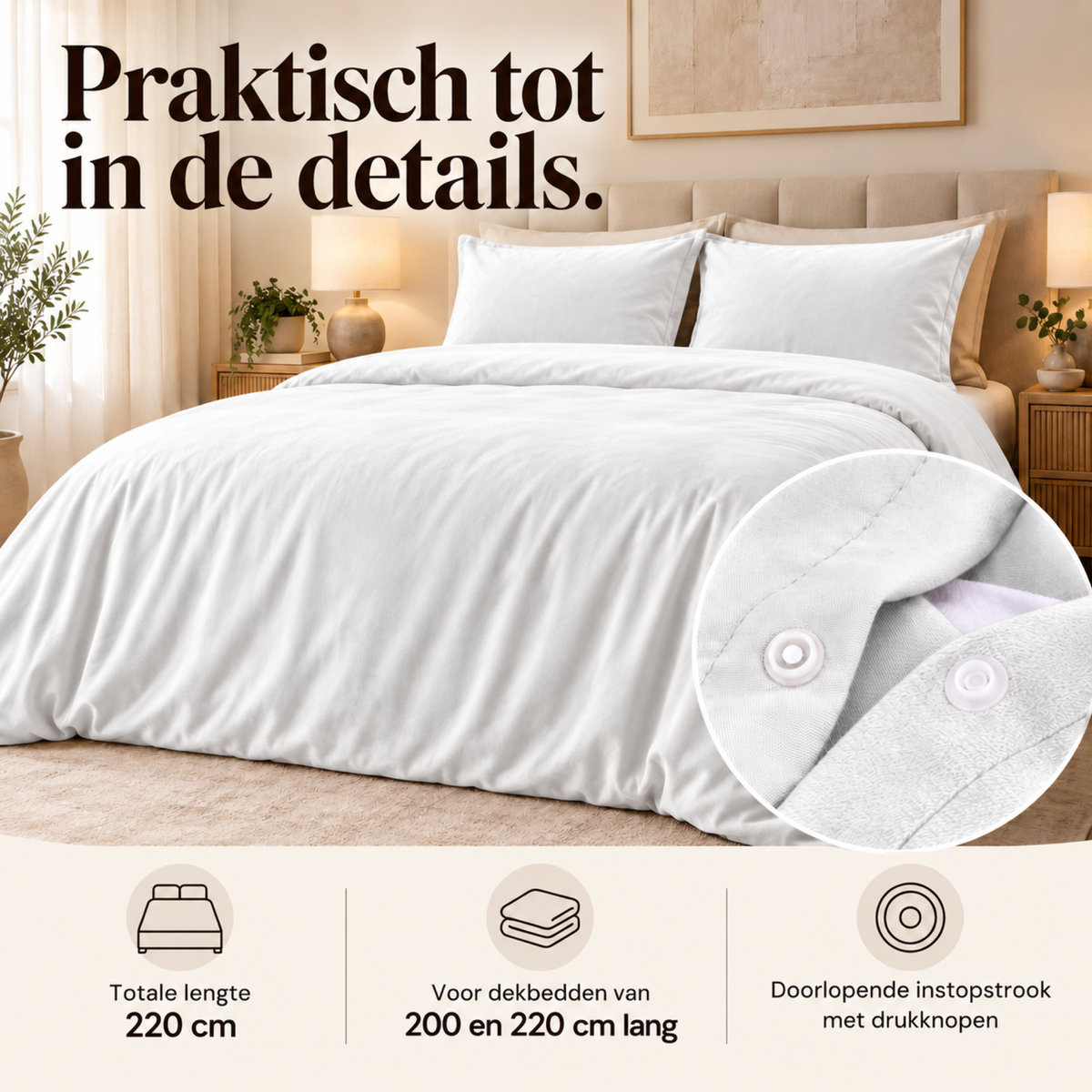 Dekbedovertrek Velvet – Luxe Fluweelzacht – Wit – Sleeptime