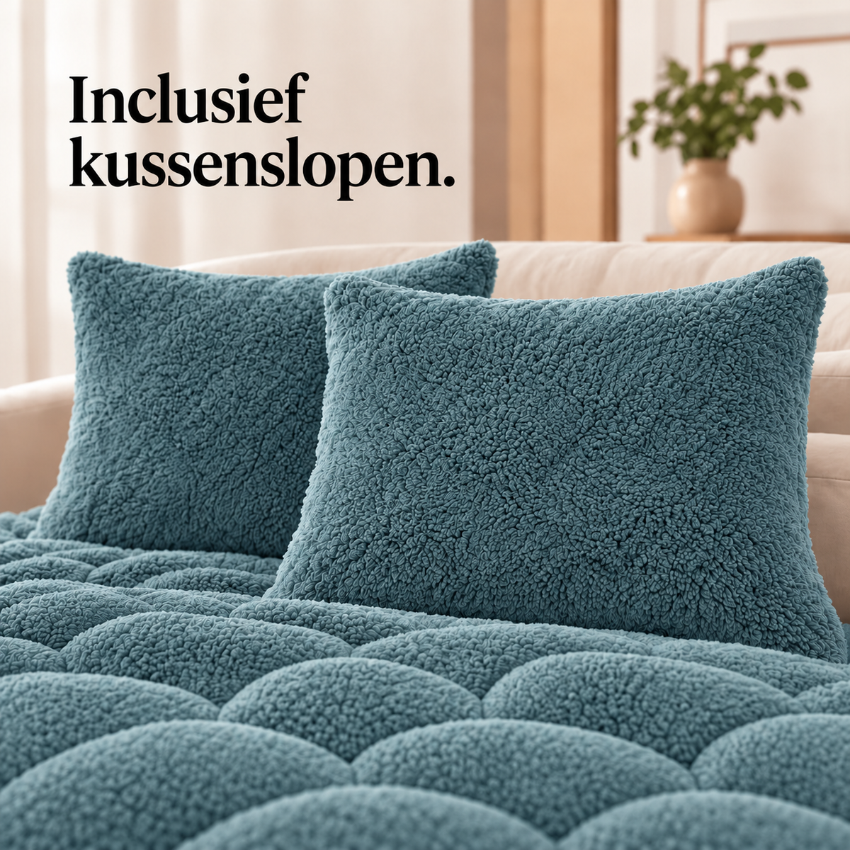 Dekbed en Overtrek in 1 – Zacht Teddy Velvet Dekbed – Groen – Sleeptime