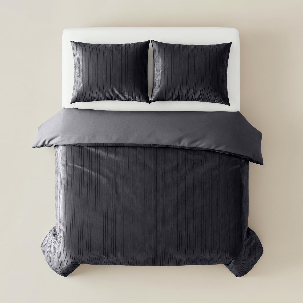 Lining velvet dekbedovertrek zwart – productfoto – Sleeptime
