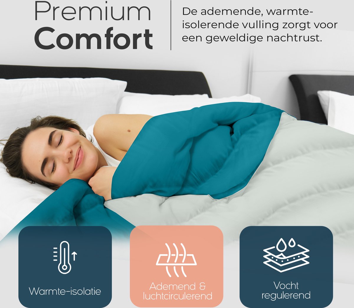 Sleeptime Dekbed en Overtrek in 1 - Grijs/Blauw