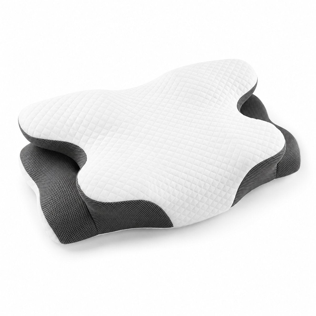 Ergonomisch Vlinderkussen Memory Foam - Hoofdkussen voor Nekklachten - Traagschuim Kussen voor Zij-, Rug- & Buikslapers - 69x40 cm