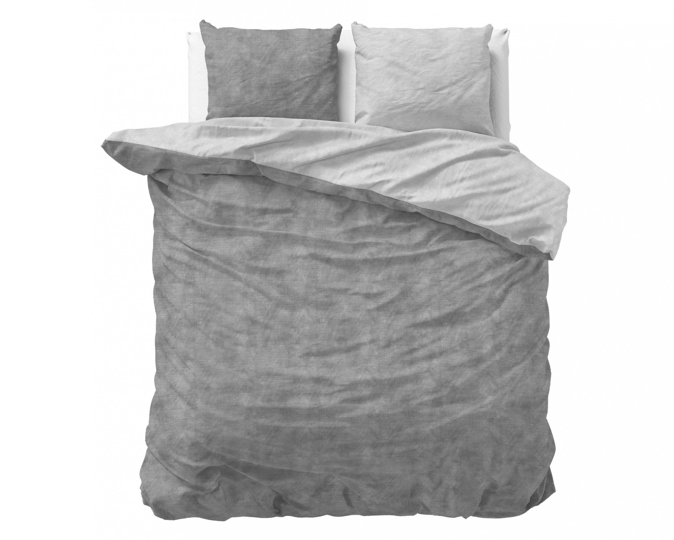 Sleeptime Flanel Washed Cotton Grijs Dekbedovertrek
