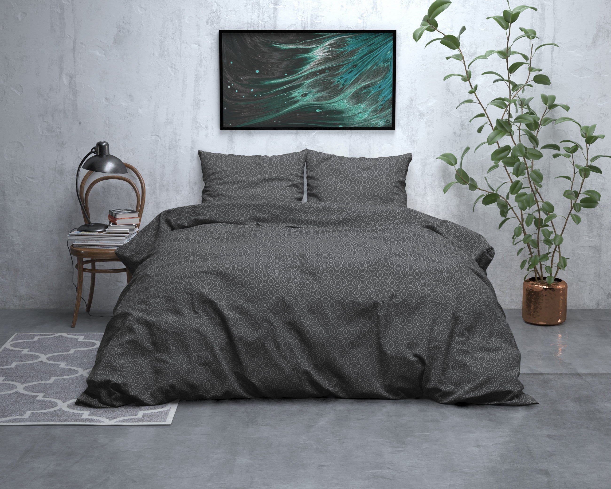 Sleeptime Flanel Jason Antraciet Dekbedovertrek