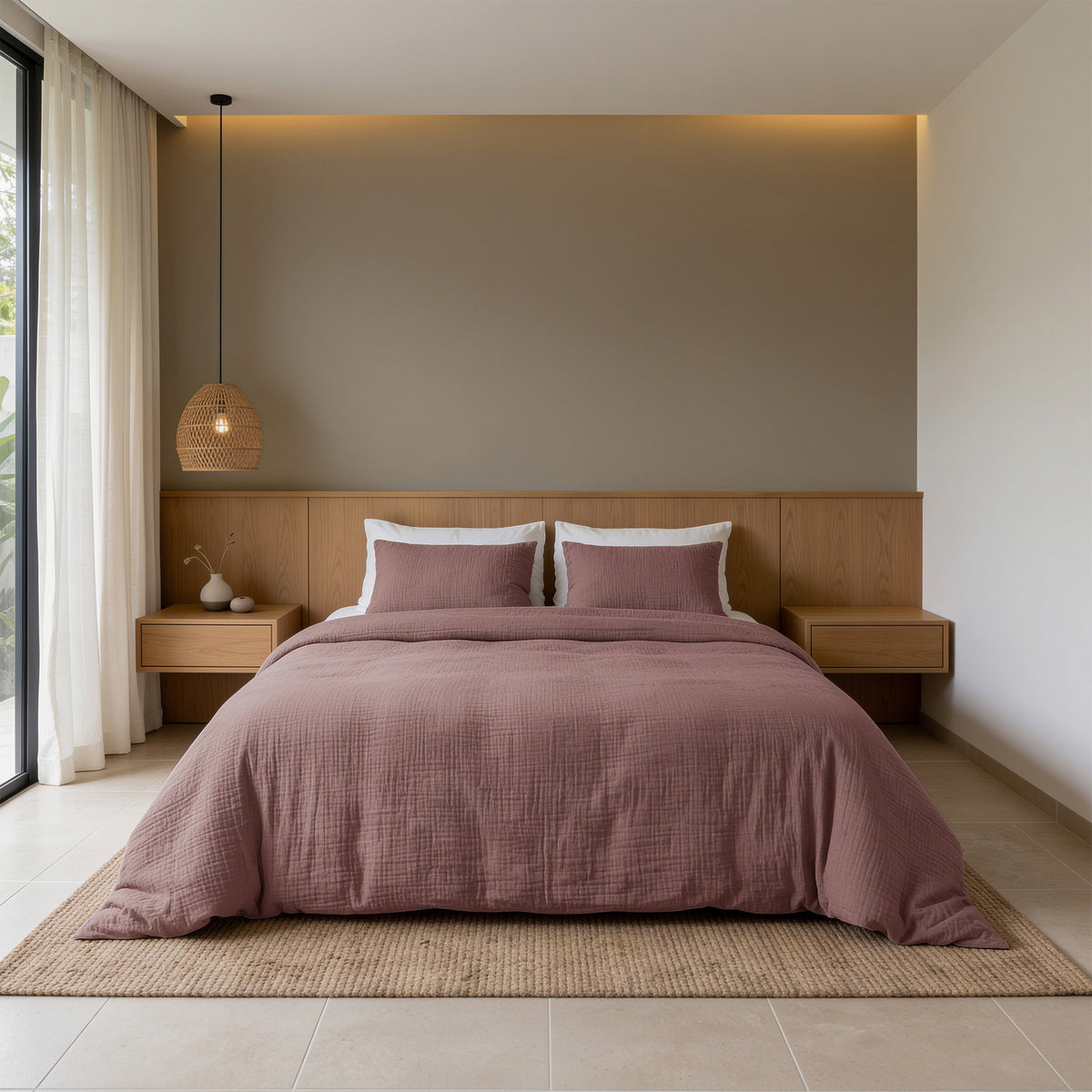 Mousseline dekbedovertrek oud roze 100% katoen – Dreamhouse – foto 3