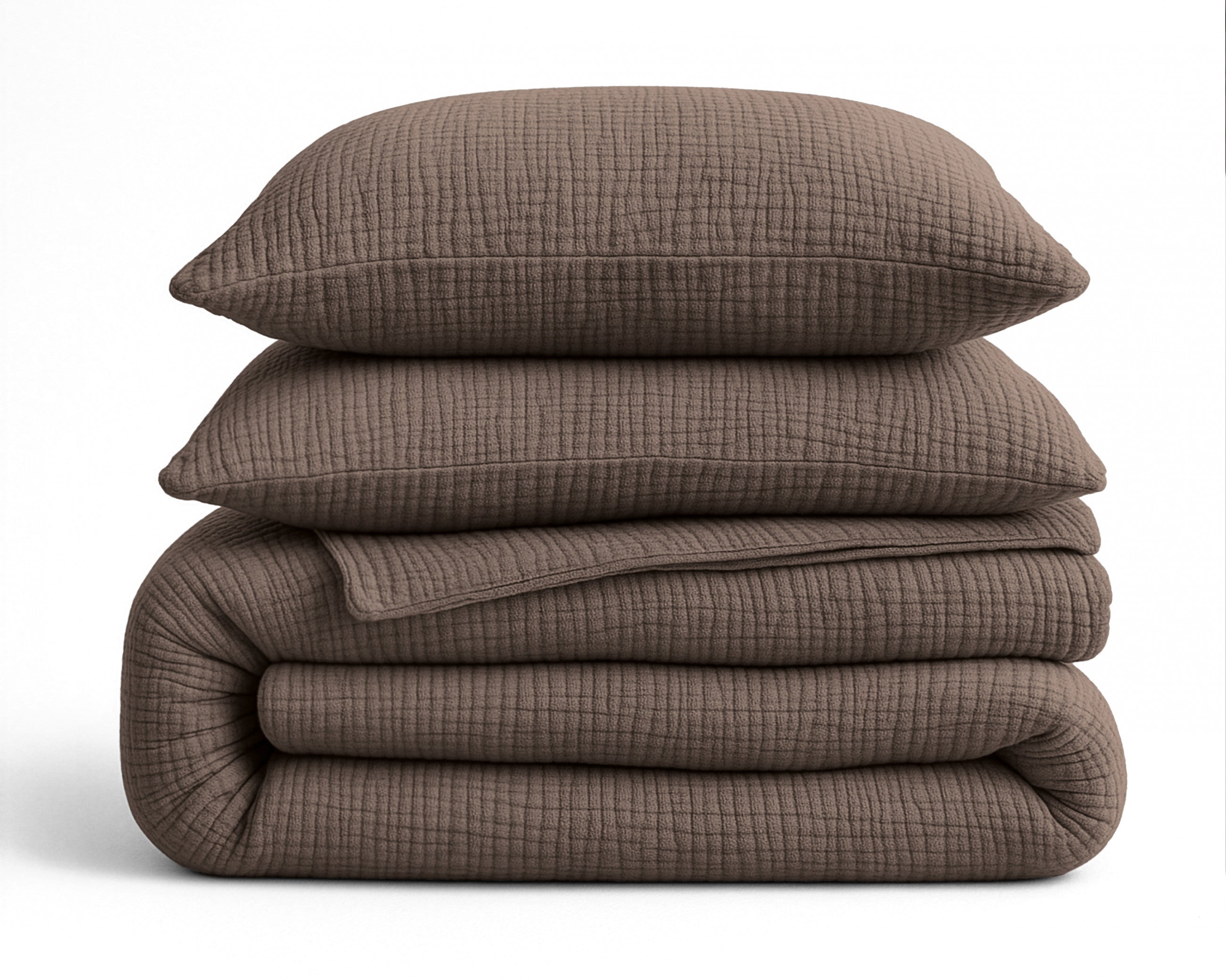 Sleeptime Dekbed en Overtrek in 1 - Mousseline - Donker Taupe