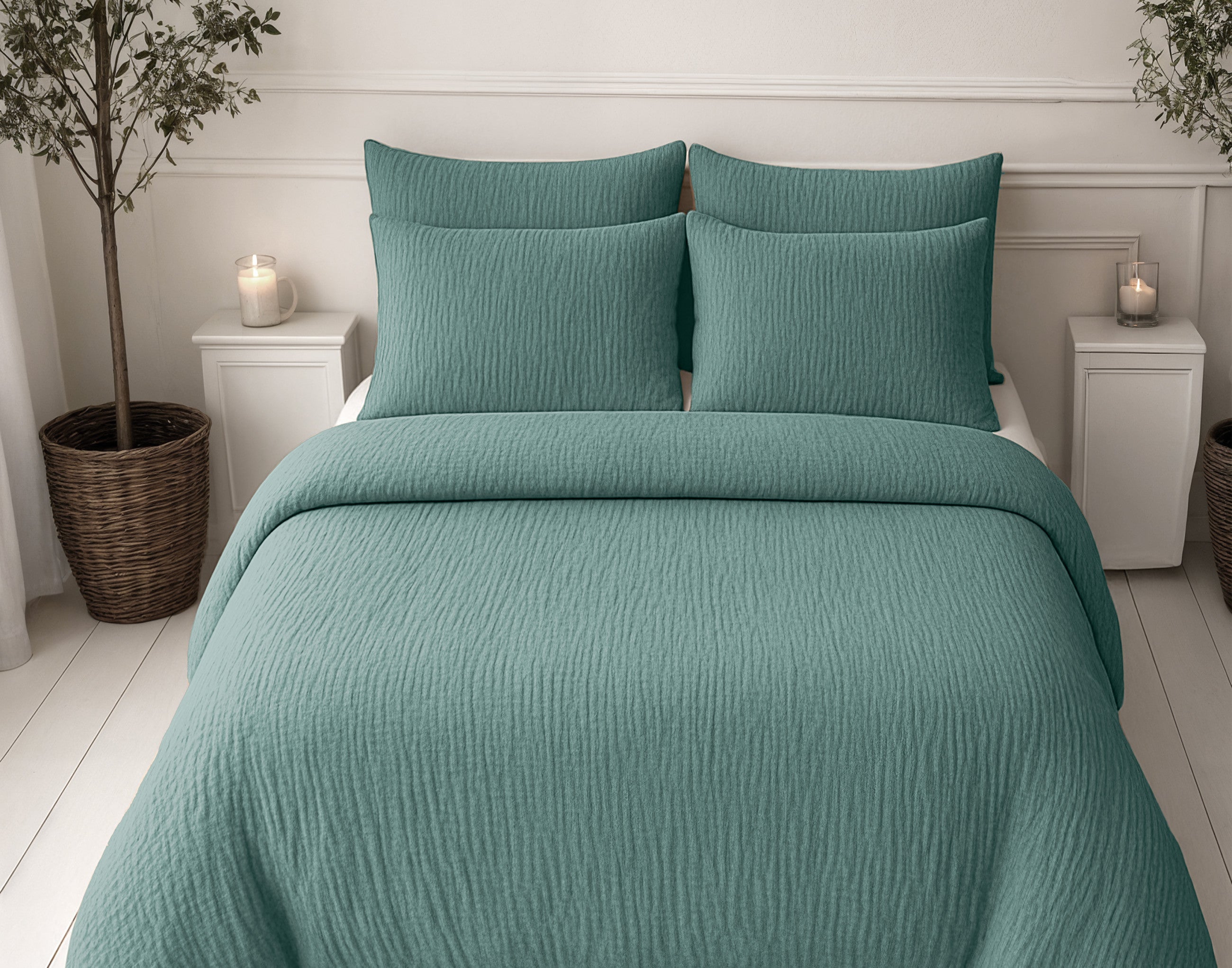 Sleeptime Dekbed en Overtrek in 1 - Mousseline - Groen