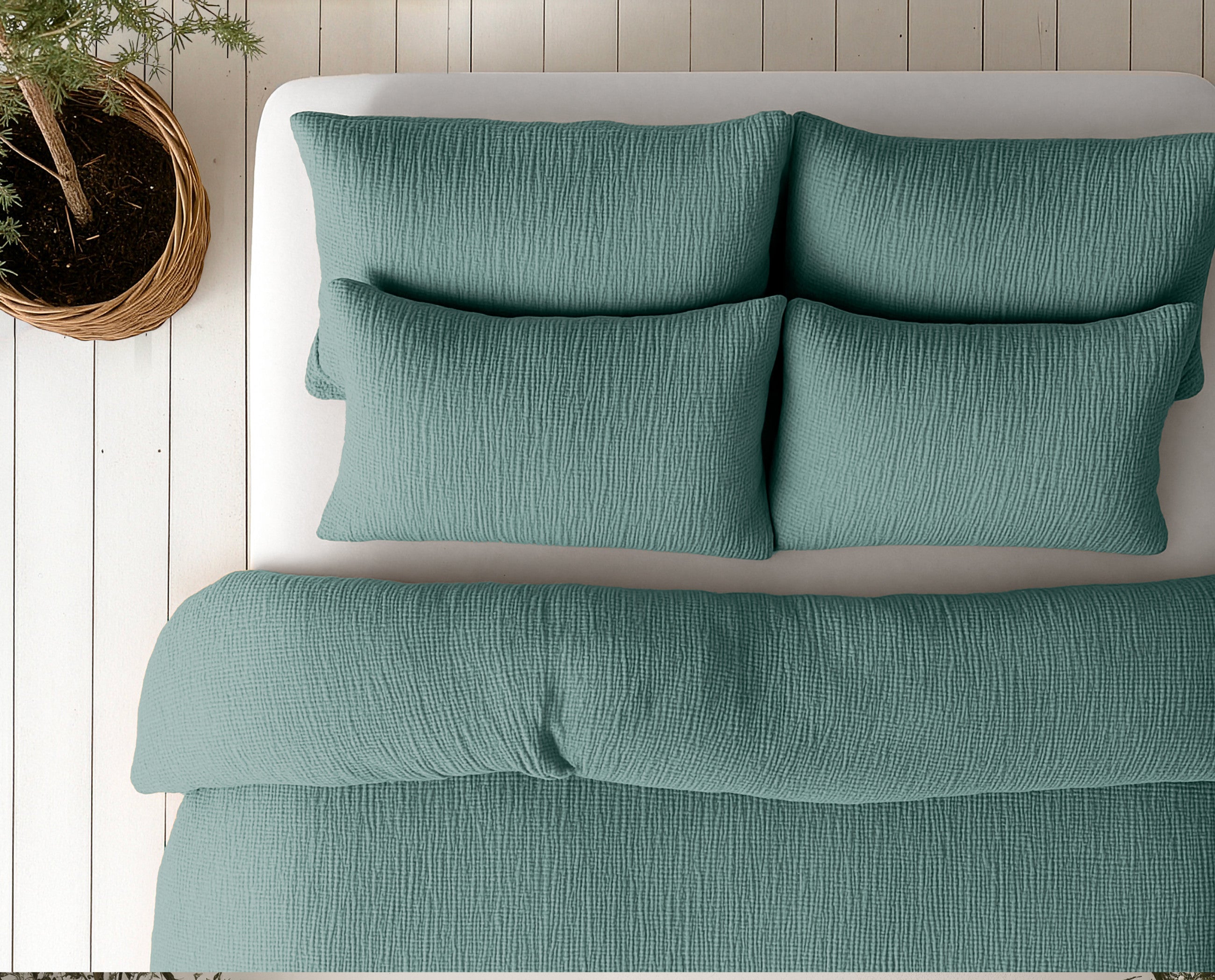 Sleeptime Dekbed en Overtrek in 1 - Mousseline - Groen