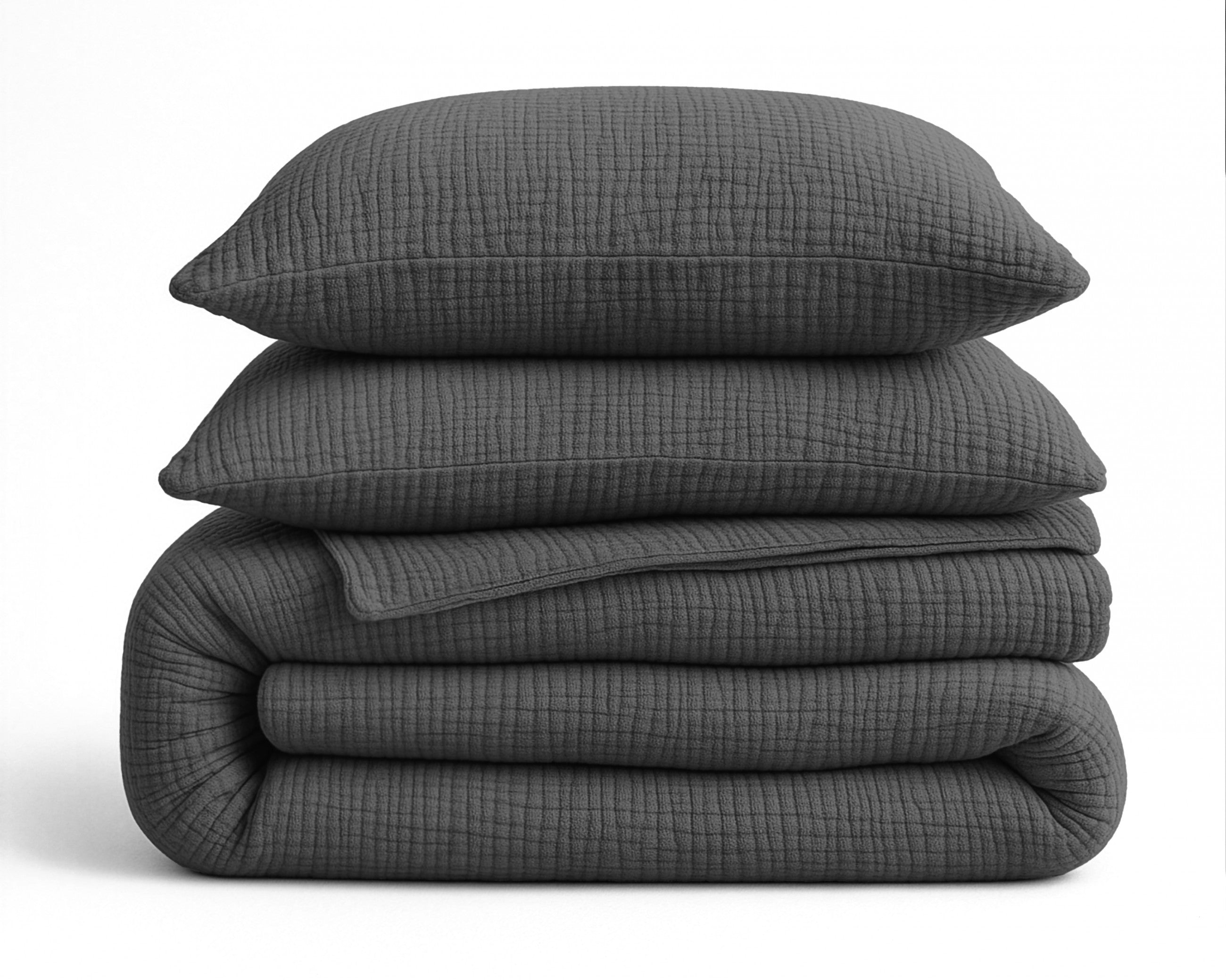 Sleeptime Dekbed en Overtrek in 1 - Mousseline - Antraciet