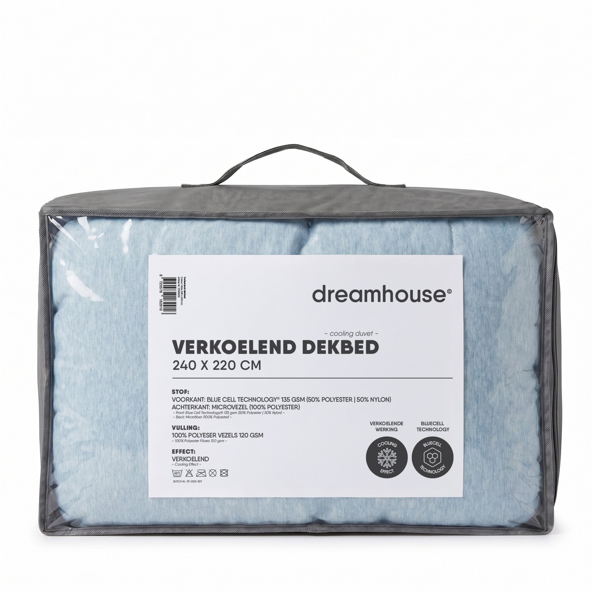 Dreamhouse Bluecell Cooling dekbed blauw quilt patroon