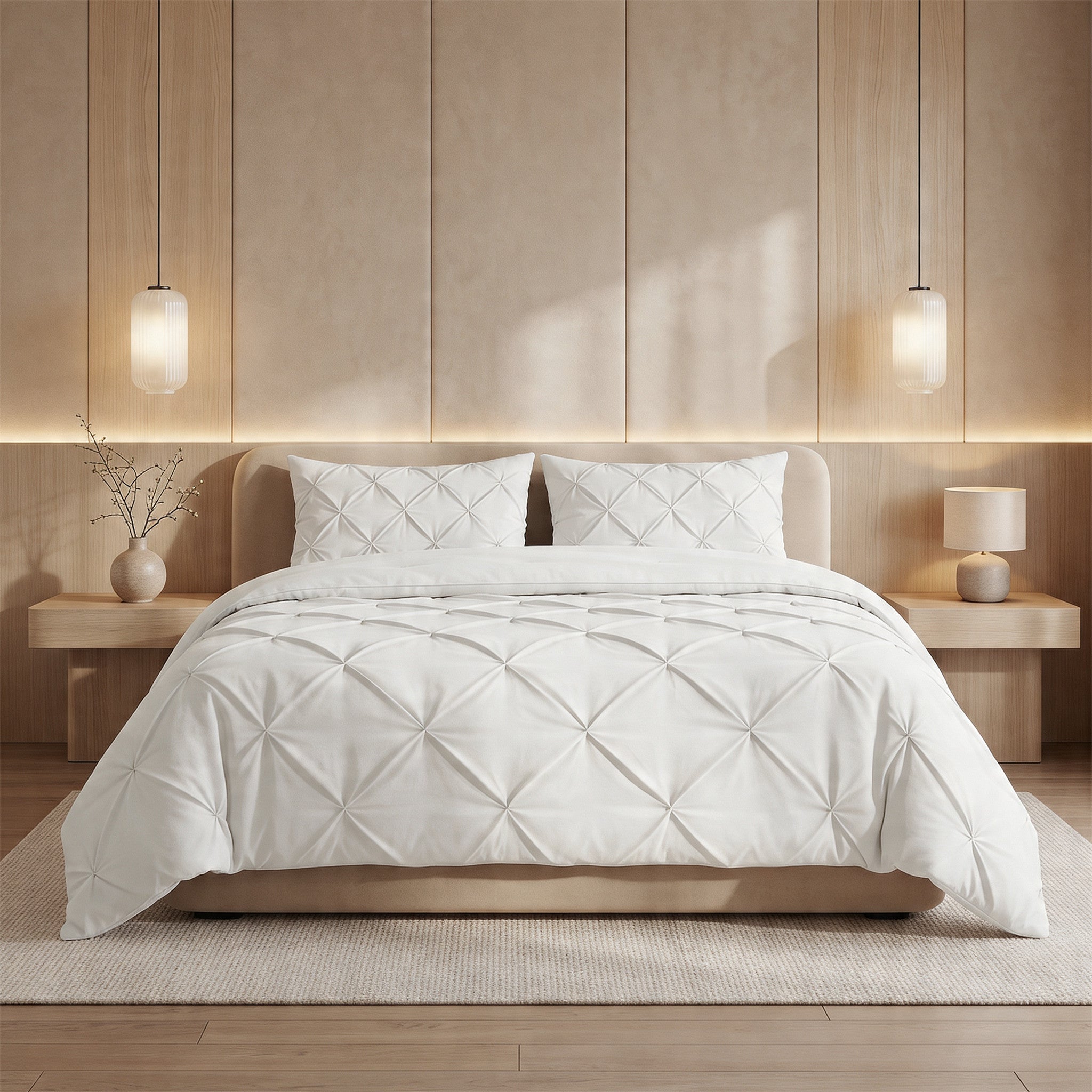 Dekbed en overtrek in 1 off white Sleeptime close-up