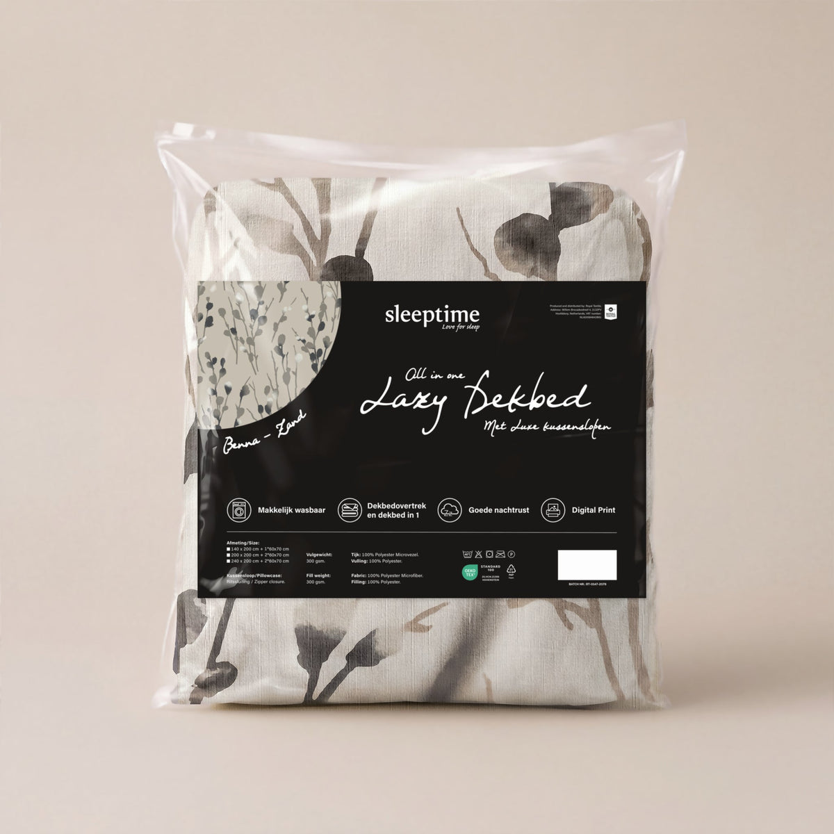 Dekbed en Overtrek in 1 – Benna Zand – Digitale Print met Kussenslopen – Sleeptime - Dromen & Wonen