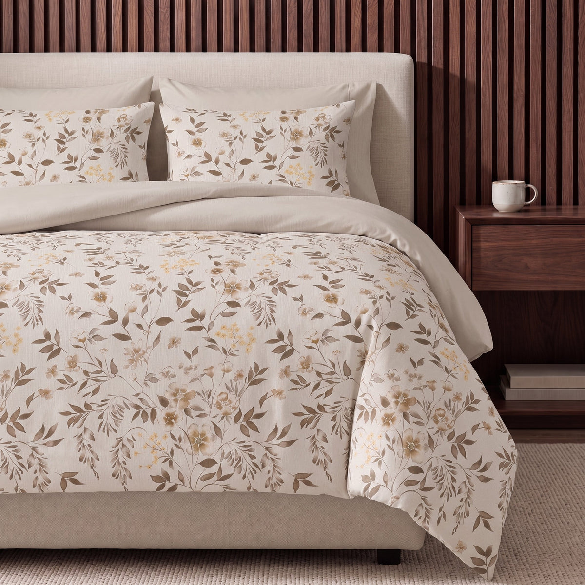 Dekbed en Overtrek in 1 – Bianca Beige – Digitale Print met Kussenslopen – Sleeptime - Dromen & Wonen