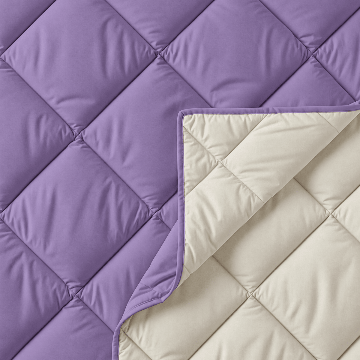 Dekbed en Overtrek in 1 - Diamond - Zacht & Wasbaar - Sleeptime - Beige/Lavendel - Dromen & Wonen