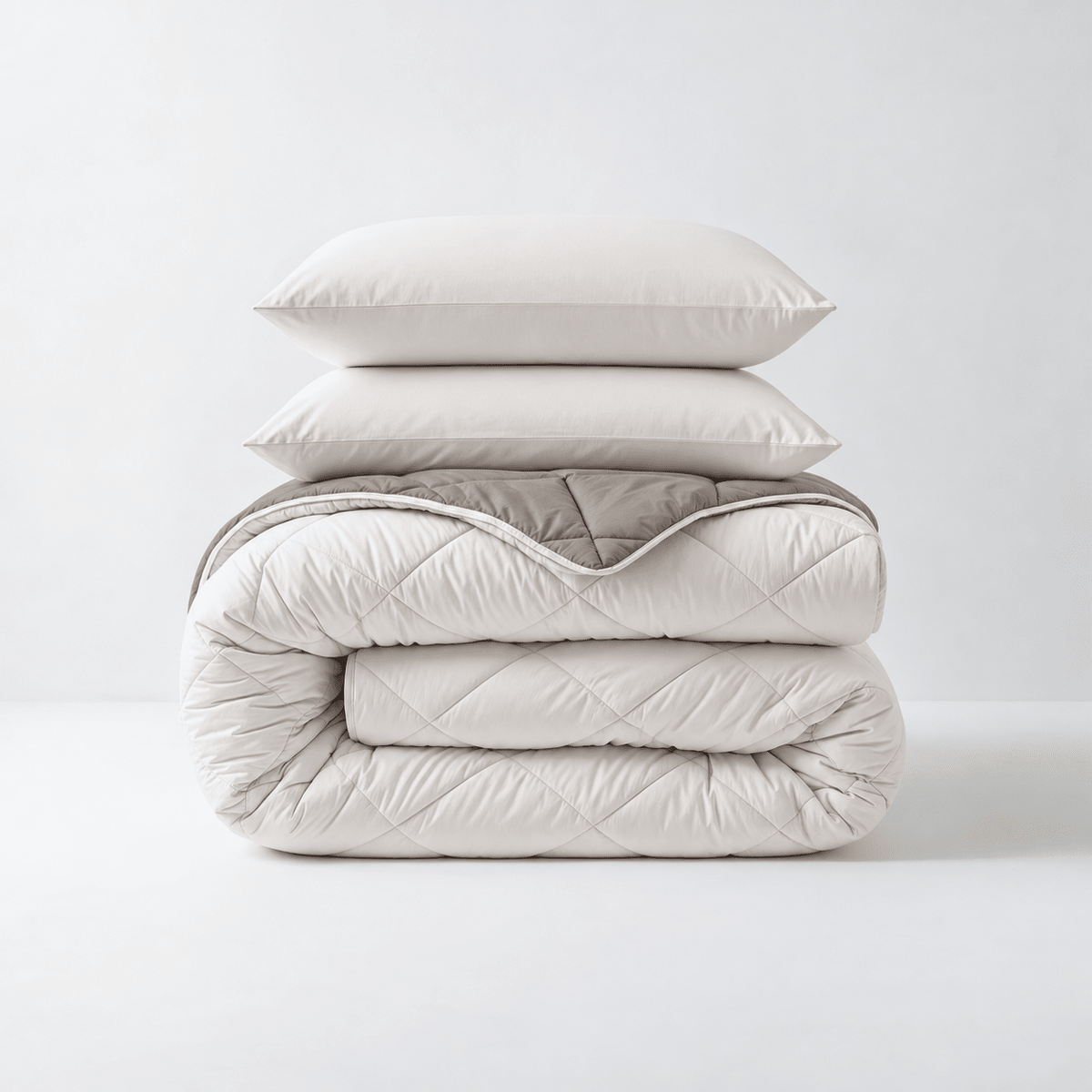 Dekbed en Overtrek in 1 - Diamond - Zacht & Wasbaar - Sleeptime - Beige/Taupe - Dromen & Wonen