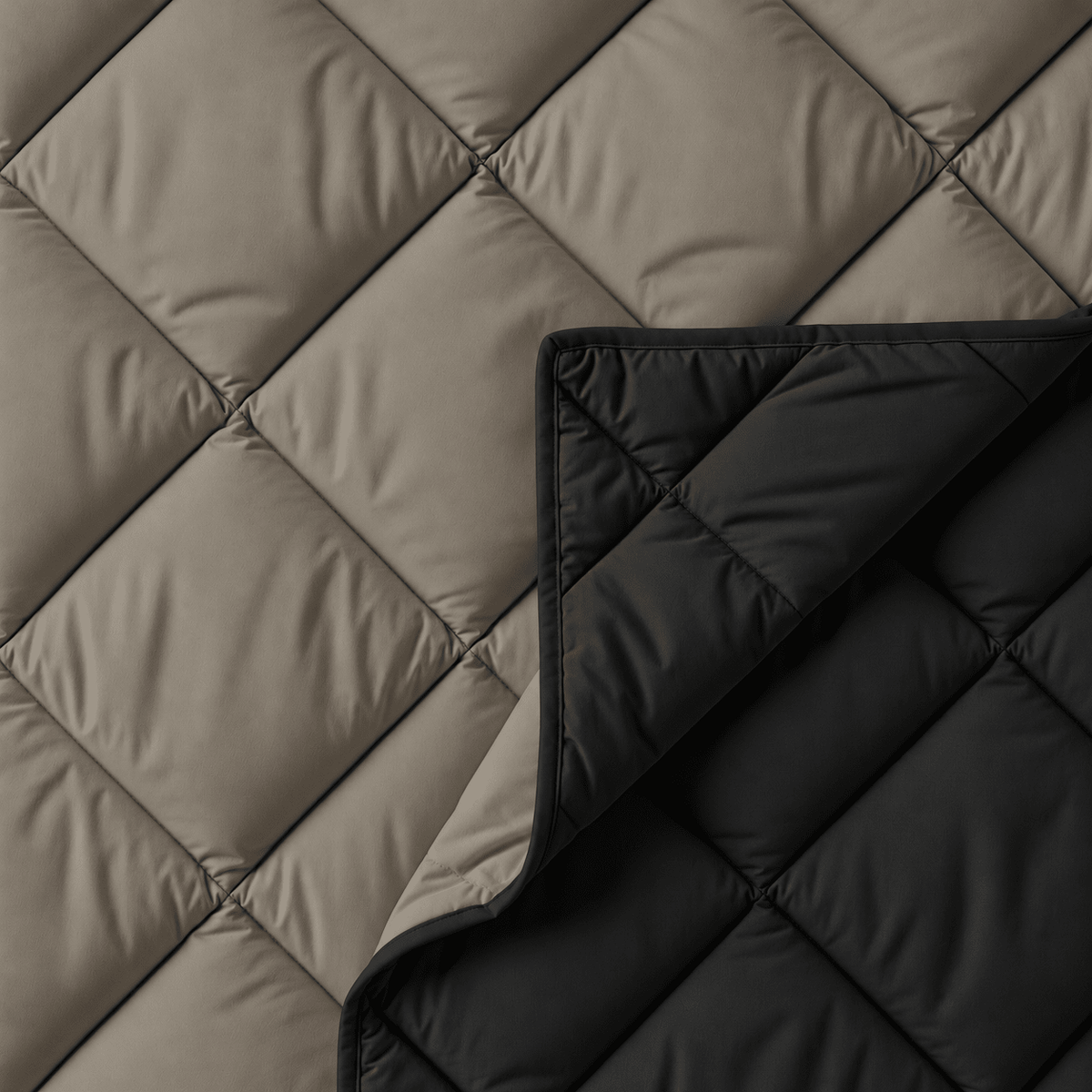 Dekbed en Overtrek in 1 - Diamond - Zacht & Wasbaar - Sleeptime - Taupe/Zwart - Dromen & Wonen