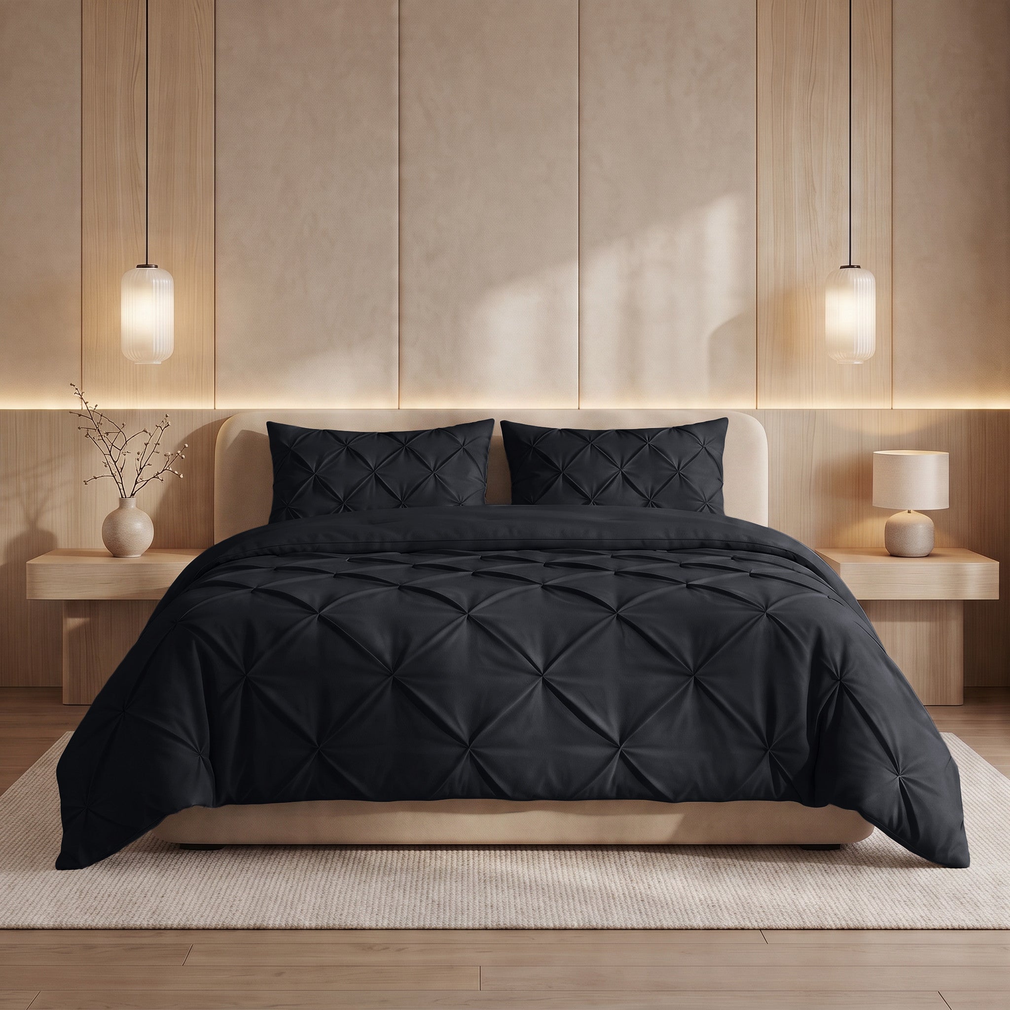 Dekbed en Overtrek in 1 – Pintuck Design – Antraciet – Sleeptime - Dromen & Wonen