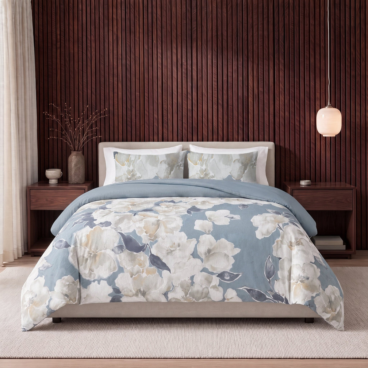 Dekbed en Overtrek in 1 – Stephanie Blauw – Digitale Print met Kussenslopen – Sleeptime - Dromen & Wonen