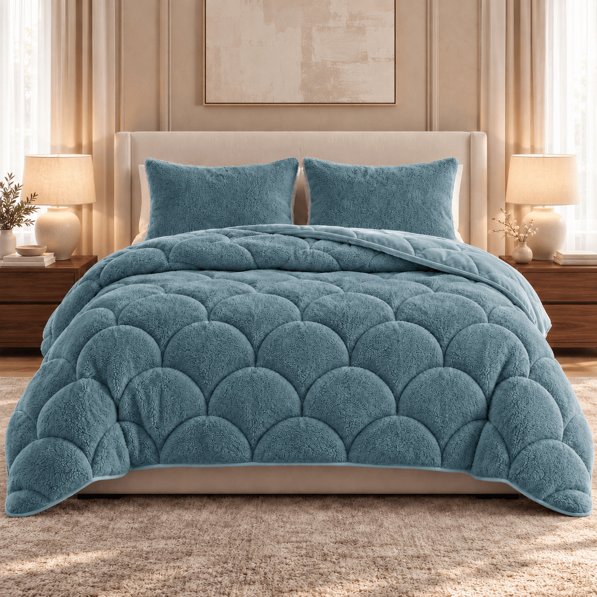 Dekbed en Overtrek in 1 – Zacht Teddy Velvet Dekbed – Groen – Sleeptime - Dromen & Wonen