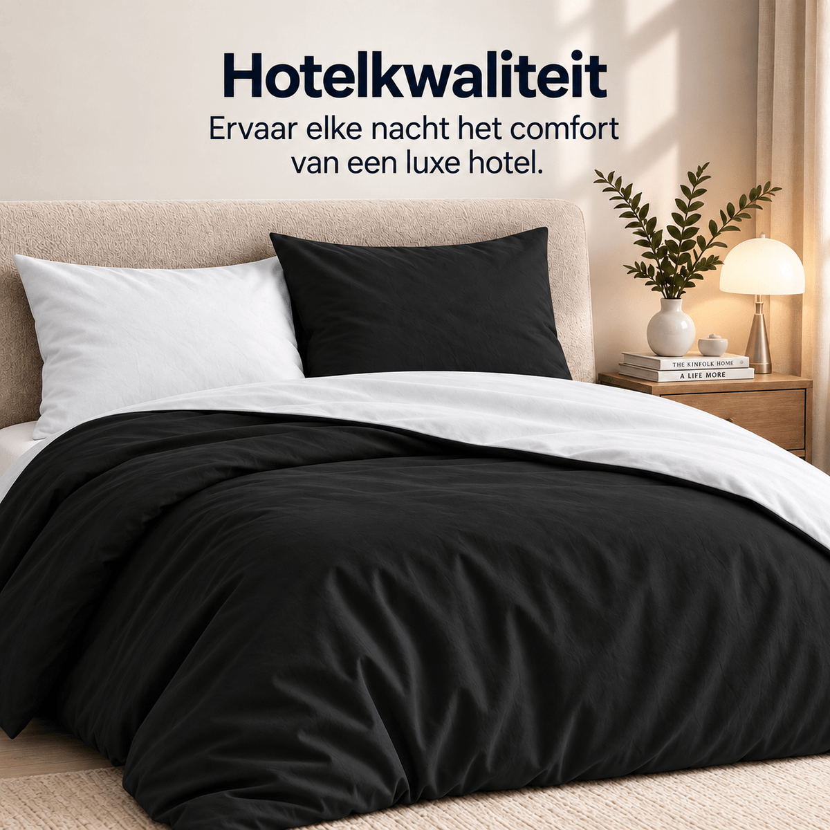 Dekbedovertrek Dubbelzijdig – Hotel Micropercal – Zwart/Wit – Zensation - Dromen & Wonen