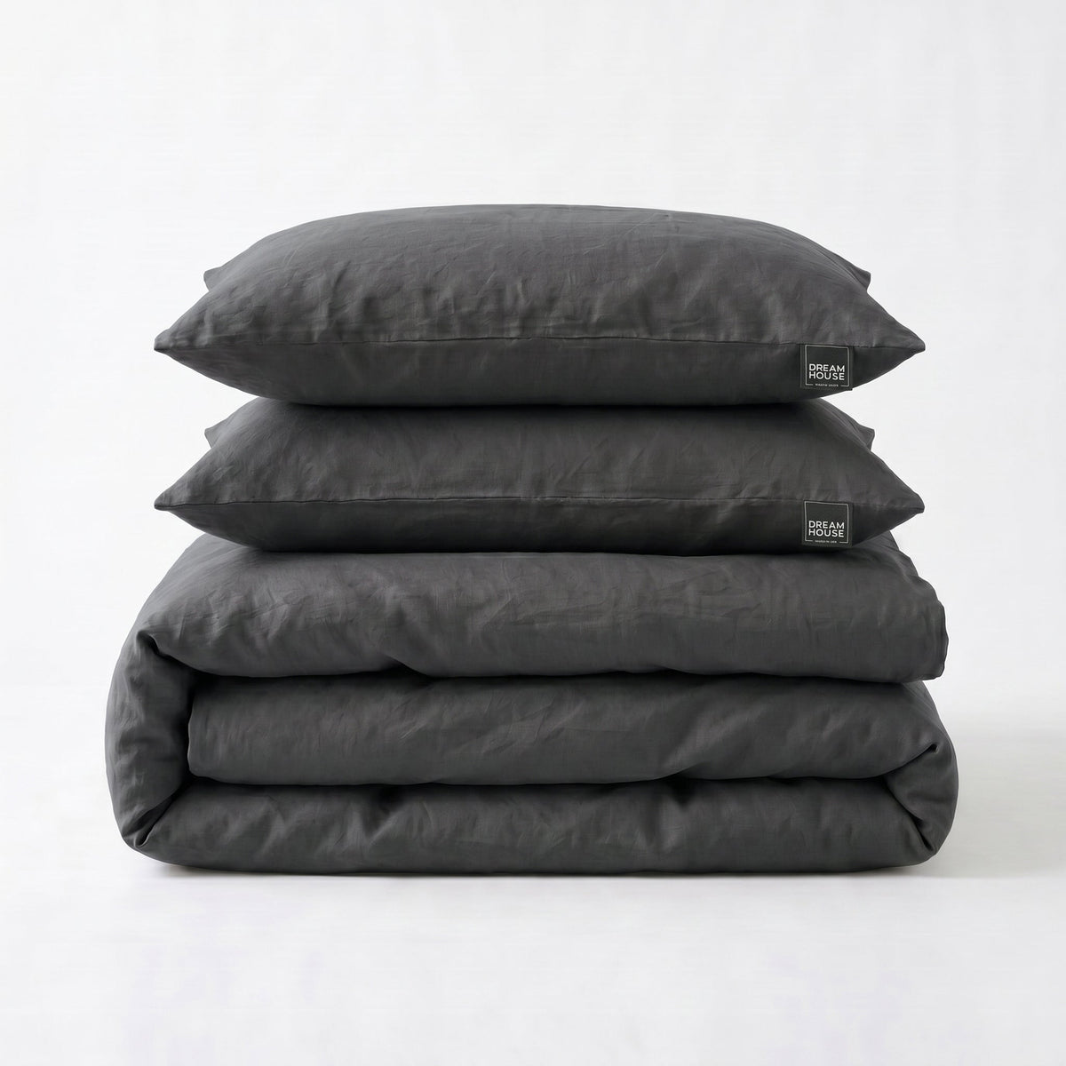 Dekbedovertrek Stone Washed - 100% Gewassen Katoen - Anthracite - Dreamhouse - Dromen & Wonen