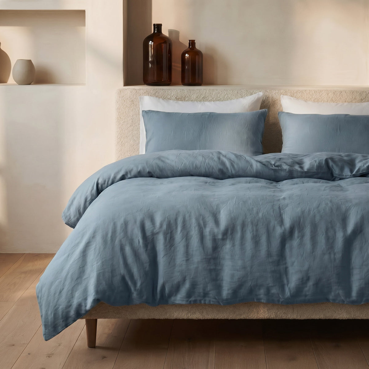 Dekbedovertrek Stone Washed - 100% Gewassen Katoen - Blue - Dreamhouse - Dromen & Wonen