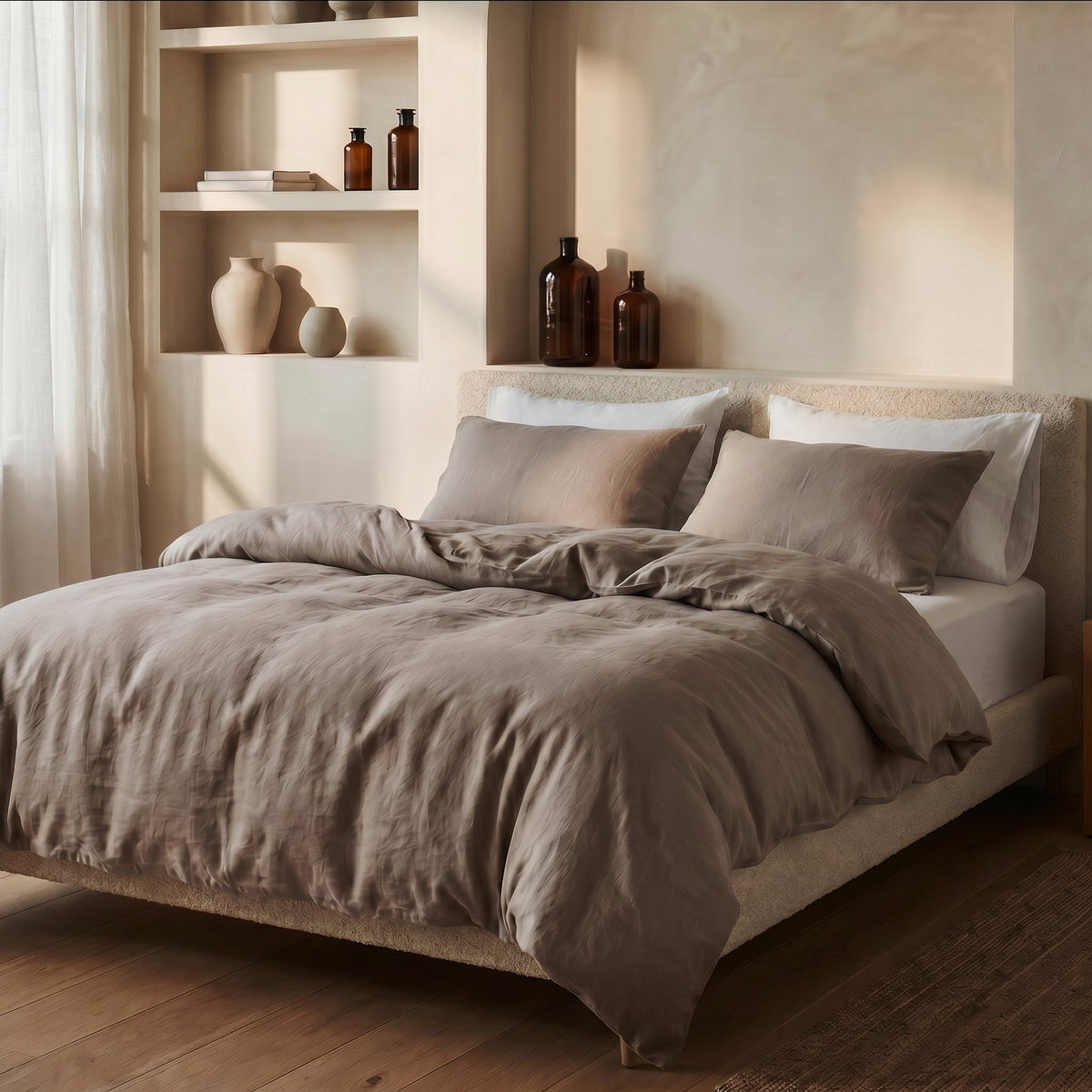Dekbedovertrek Stone Washed - 100% Gewassen Katoen - Taupe - Dreamhouse - Dromen & Wonen