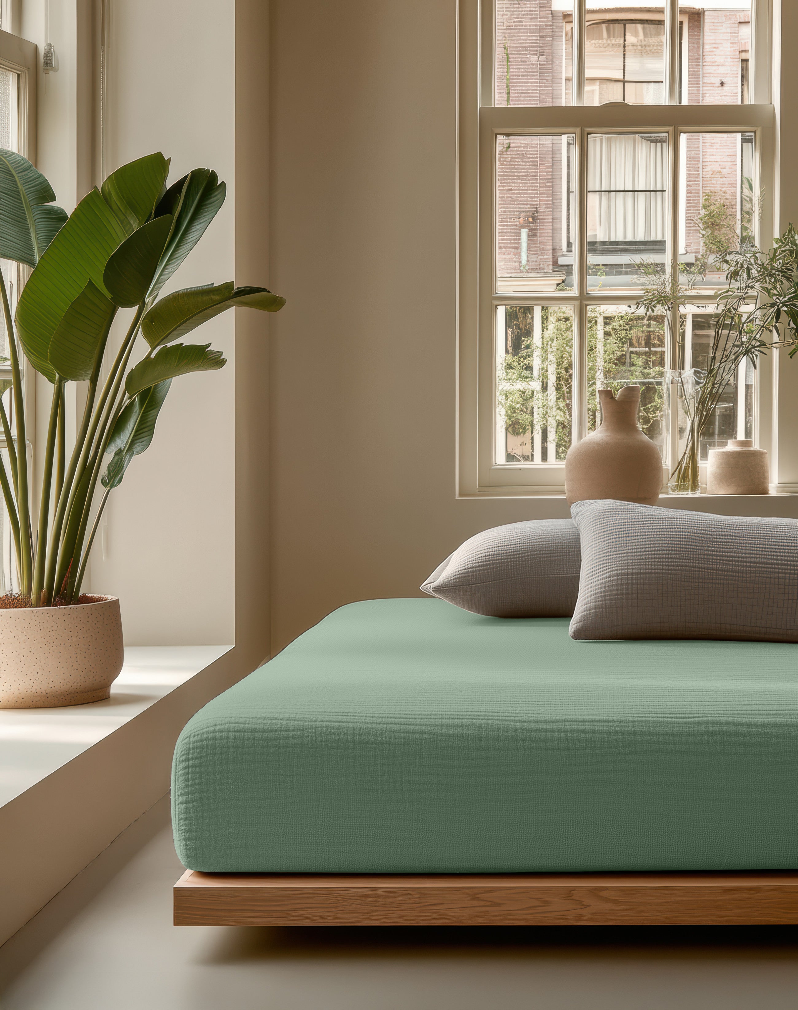Dreamhouse Mousseline Hoeslaken Groen - Dromen & Wonen