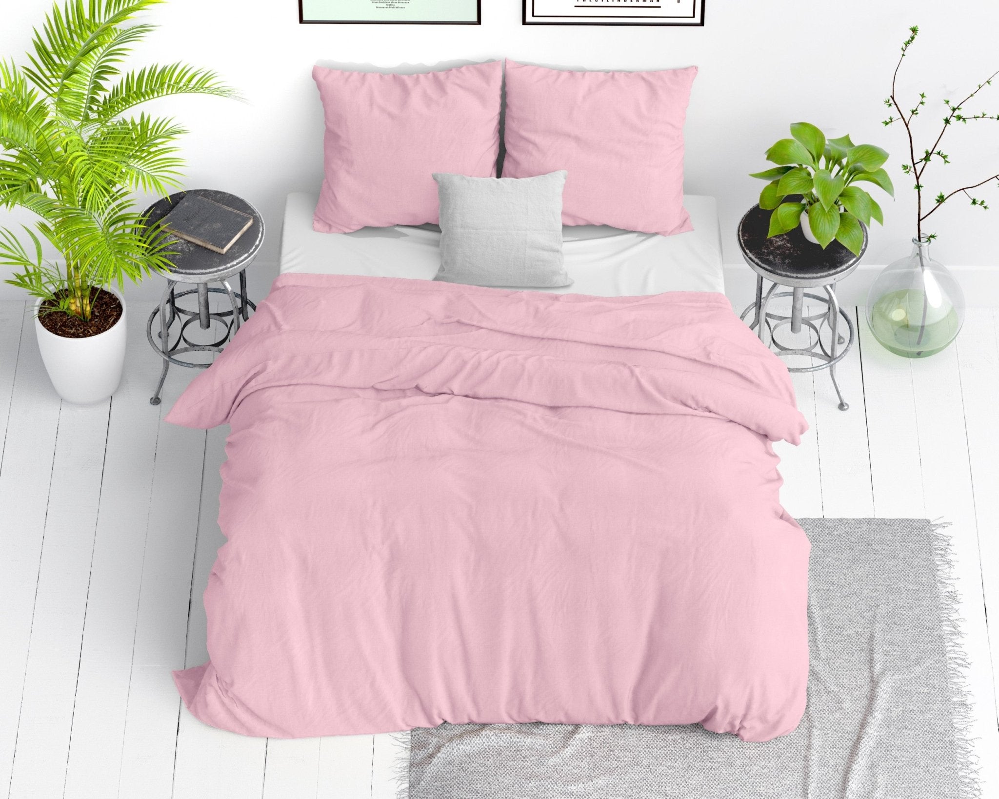 Dreamhouse Stone Washed Roze Dekbedovertrek - Dromen & Wonen