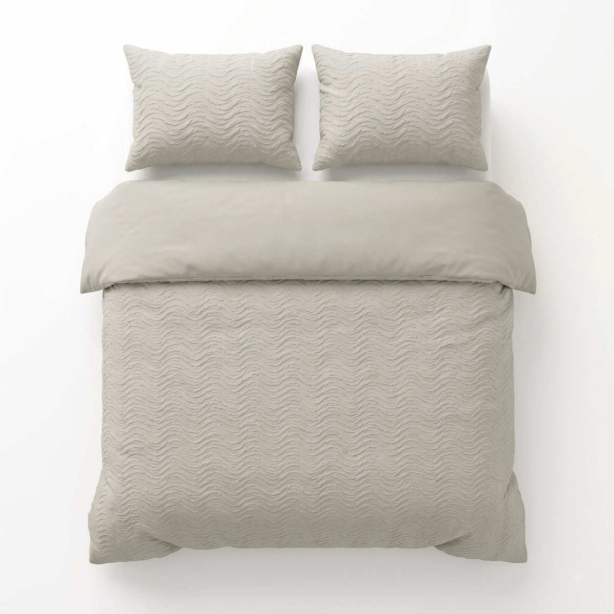 Embossed Dekbedovertrek Creme – Curve 3D Reliëf – Zacht Microvezel met Kussenslopen – Sleeptime - Dromen & Wonen