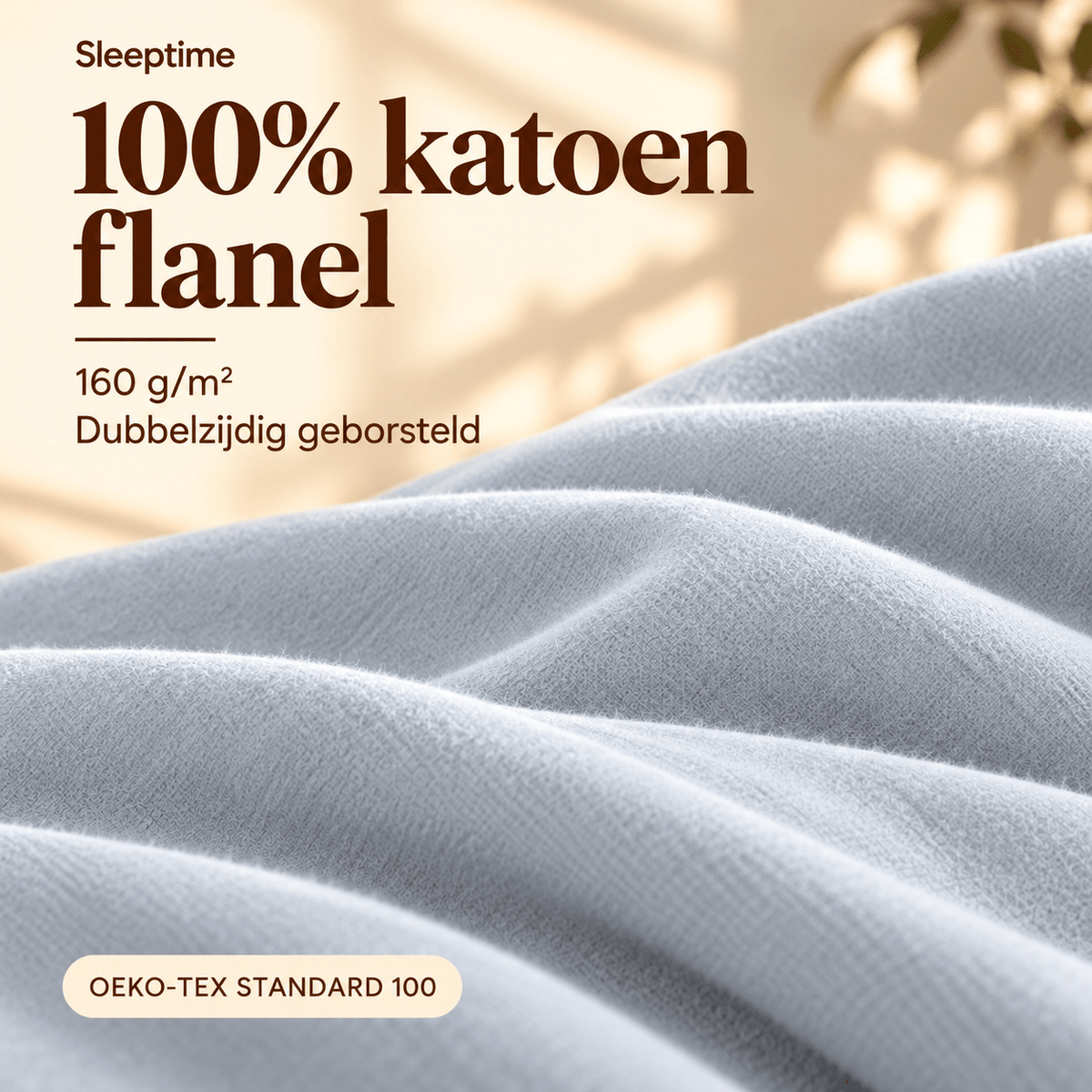 Hoeslaken Flanel Premium – 100% Katoen 160 gsm – Grijs – Dreamhouse - Dromen & Wonen