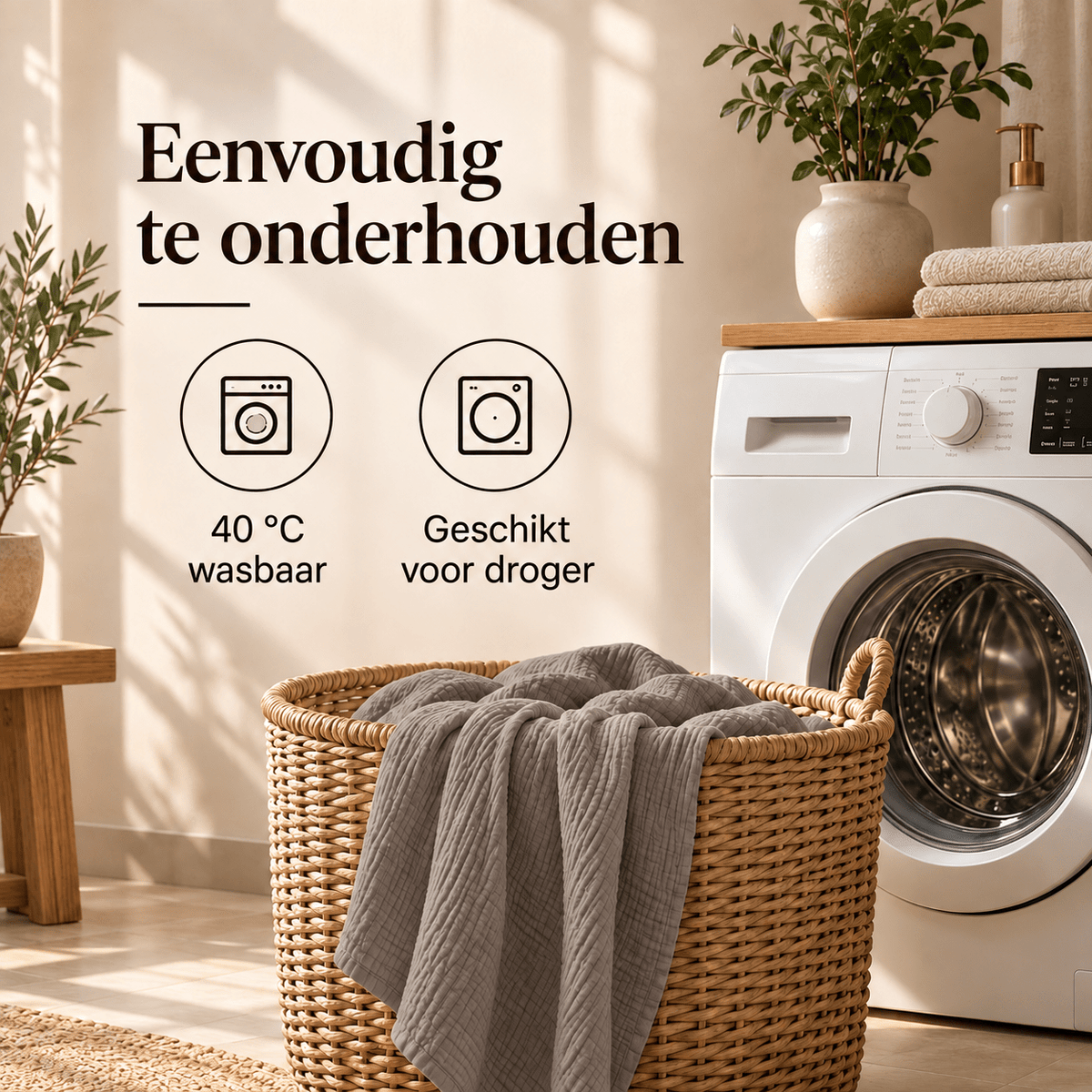 Hoeslaken Mousseline Katoen – Zacht & Ademend – Taupe – Dreamhouse - Dromen & Wonen