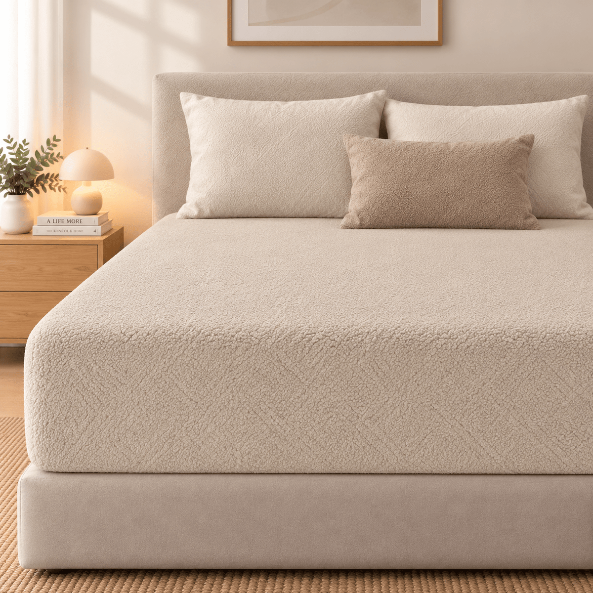 Hoeslaken Teddy – Extra Warm & Superzacht – Taupe – Sleeptime - Dromen & Wonen
