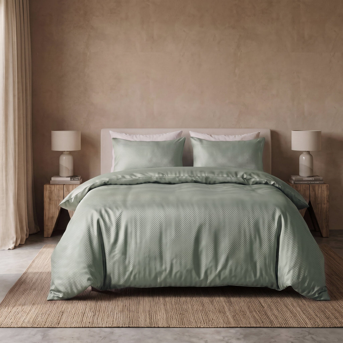 Hotel Dekbedovertrek – Luxe Satijnlook Micropercal – Groen – Sleeptime - Dromen & Wonen