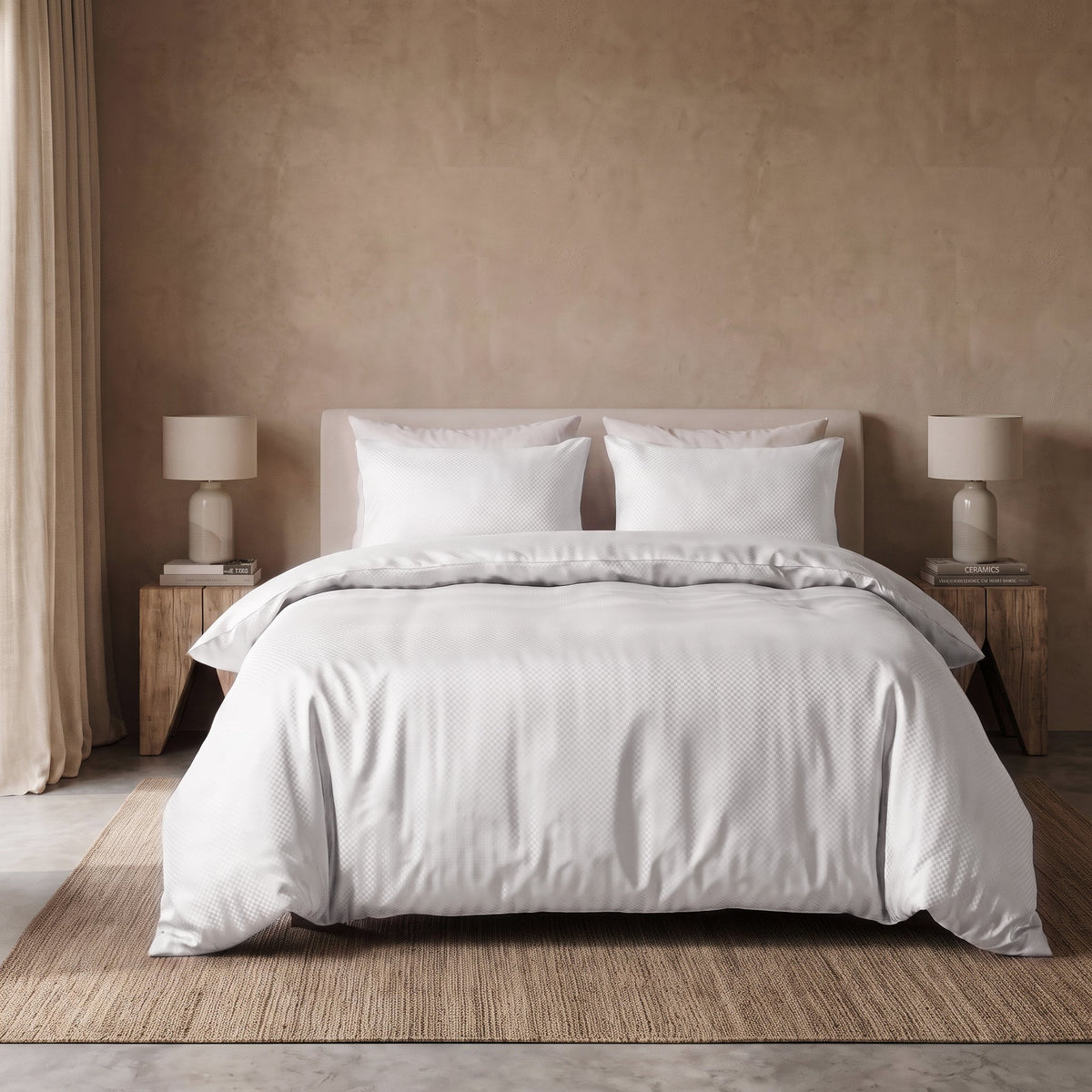 Hotel Dekbedovertrek – Luxe Satijnlook Micropercal – Wit – Sleeptime - Dromen & Wonen