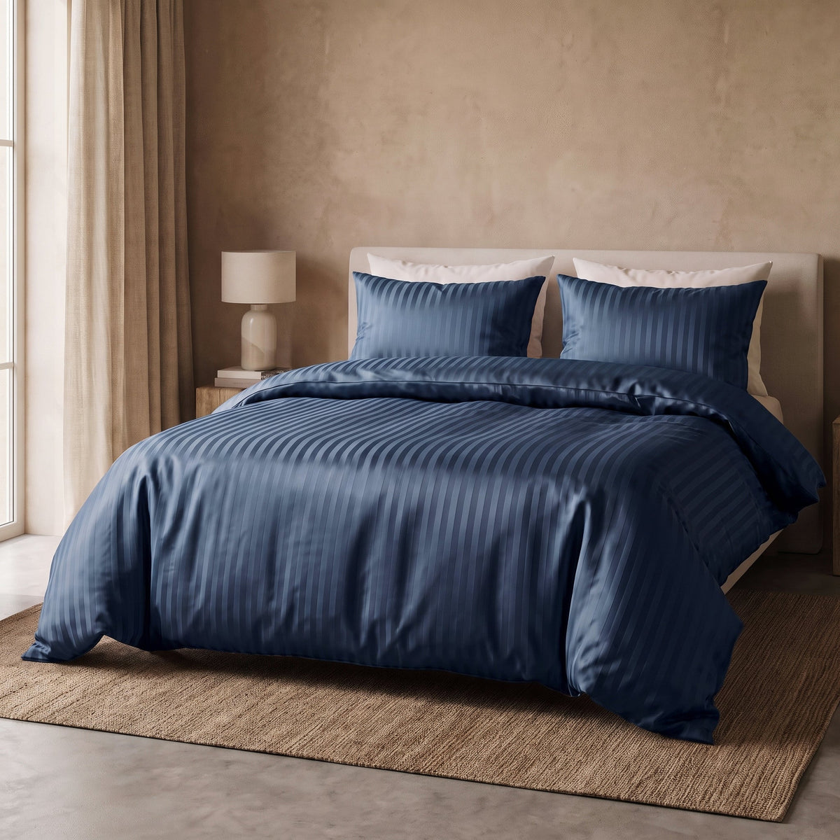Hotel Dekbedovertrek – Luxe Strepen – Blauw – Sleeptime - Dromen & Wonen