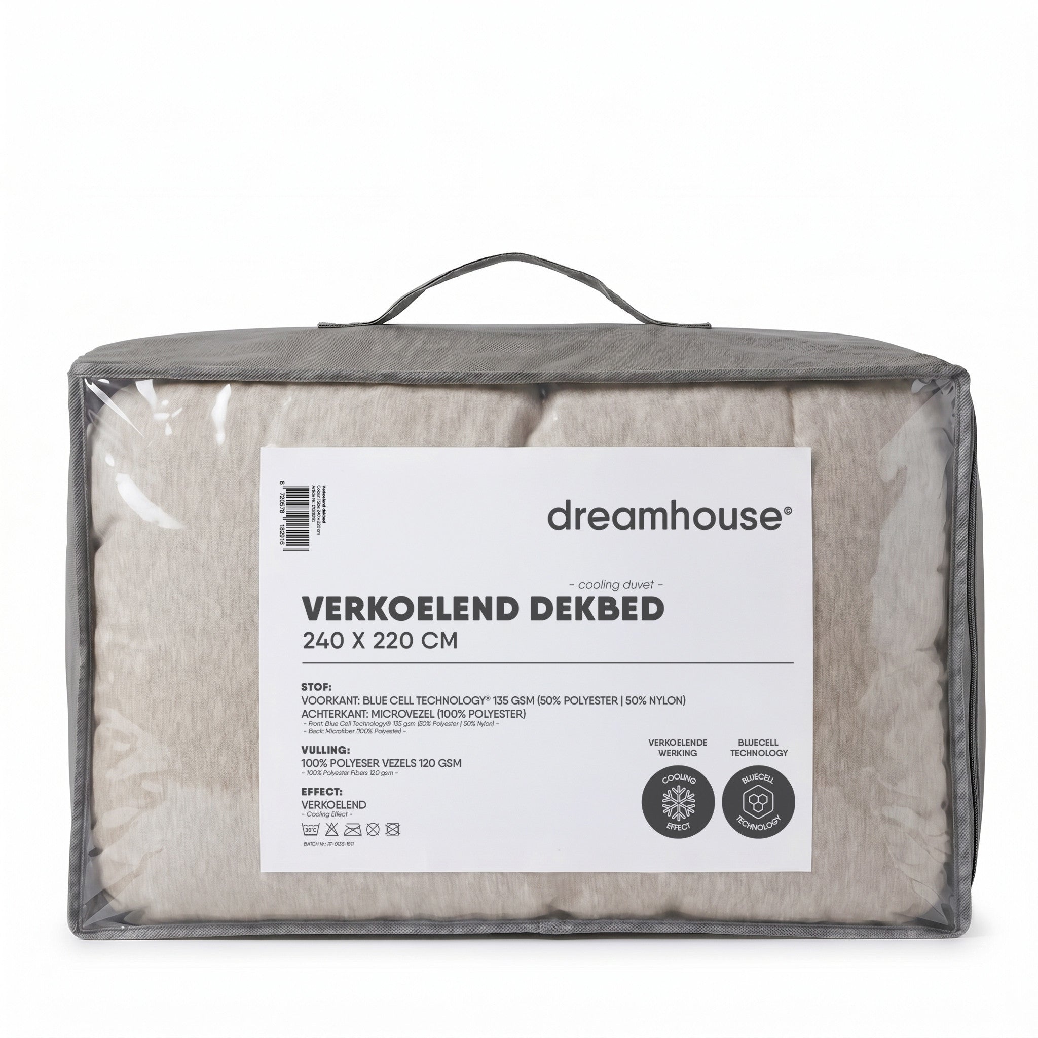 Koel Zomerdekbed – Verkoelend Bluecell Dekbed – Taupe – Dreamhouse - Dromen & Wonen