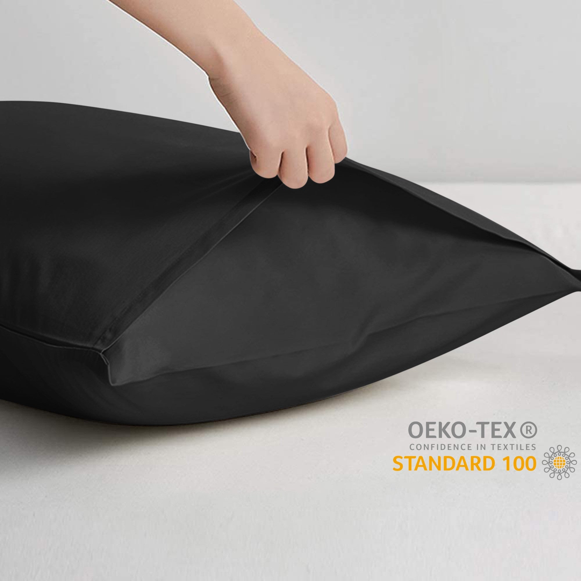 Kussensloop - 2 Stuks - 100% Katoen - Zwart - 60x70 - Dromen & Wonen