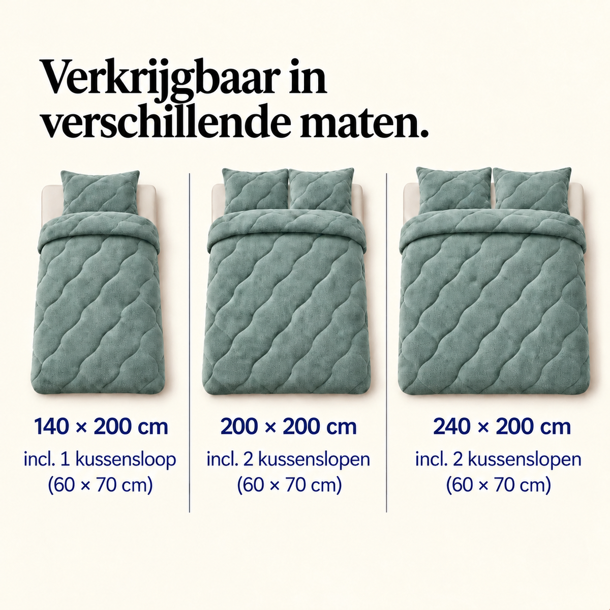 Dekbed en Overtrek in 1 – Zacht Teddy Dekbed – Groen – Sleeptime