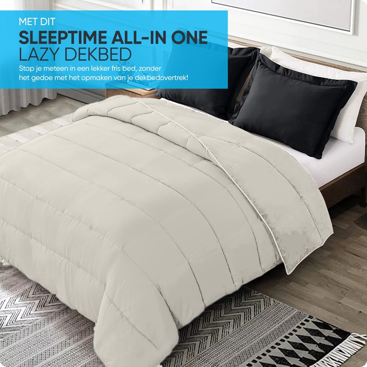 Sleeptime Dekbed en Overtrek in 1 - Creme - Dromen & Wonen