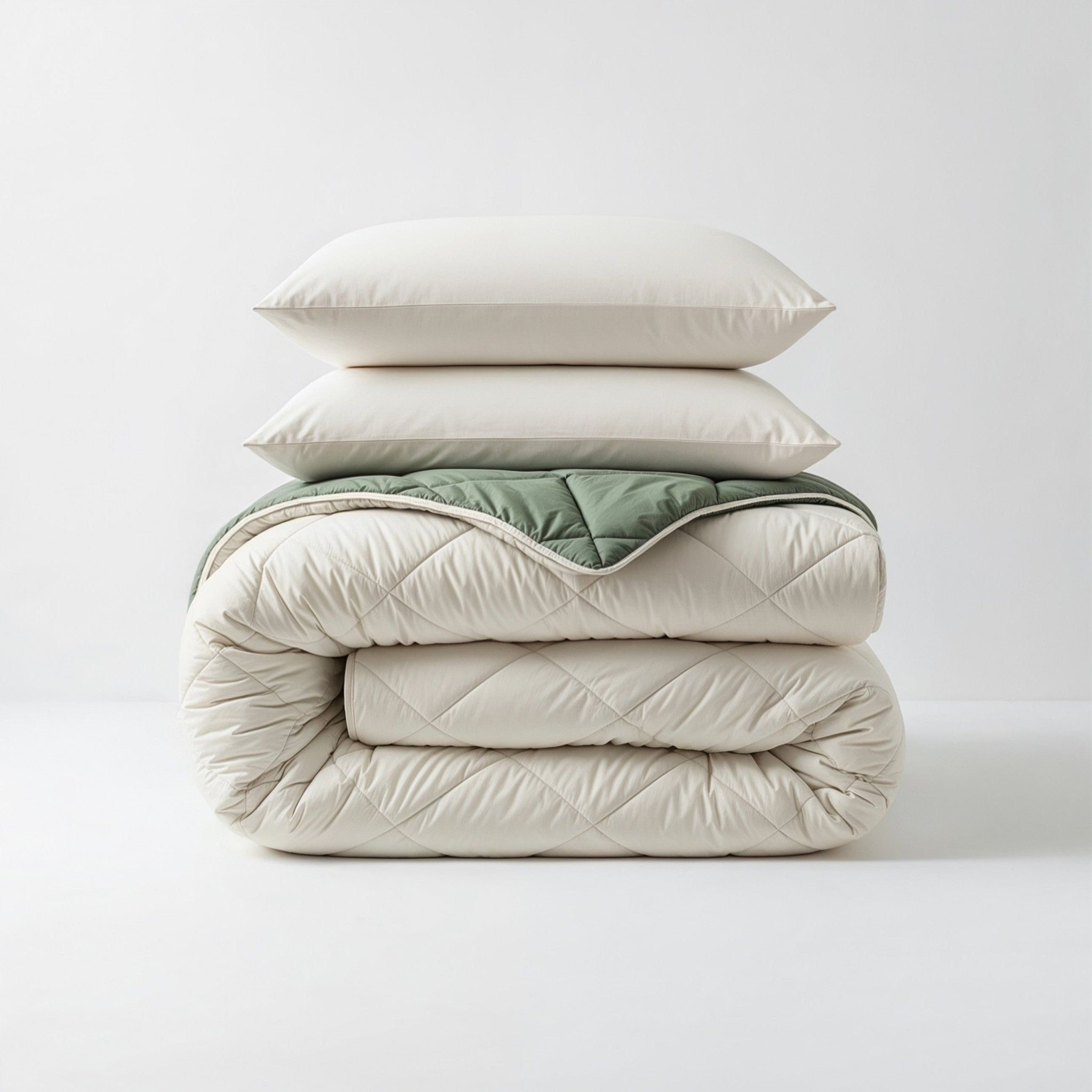 Sleeptime Dekbed en Overtrek in 1 - Diamond - Creme/Groen - Dromen & Wonen