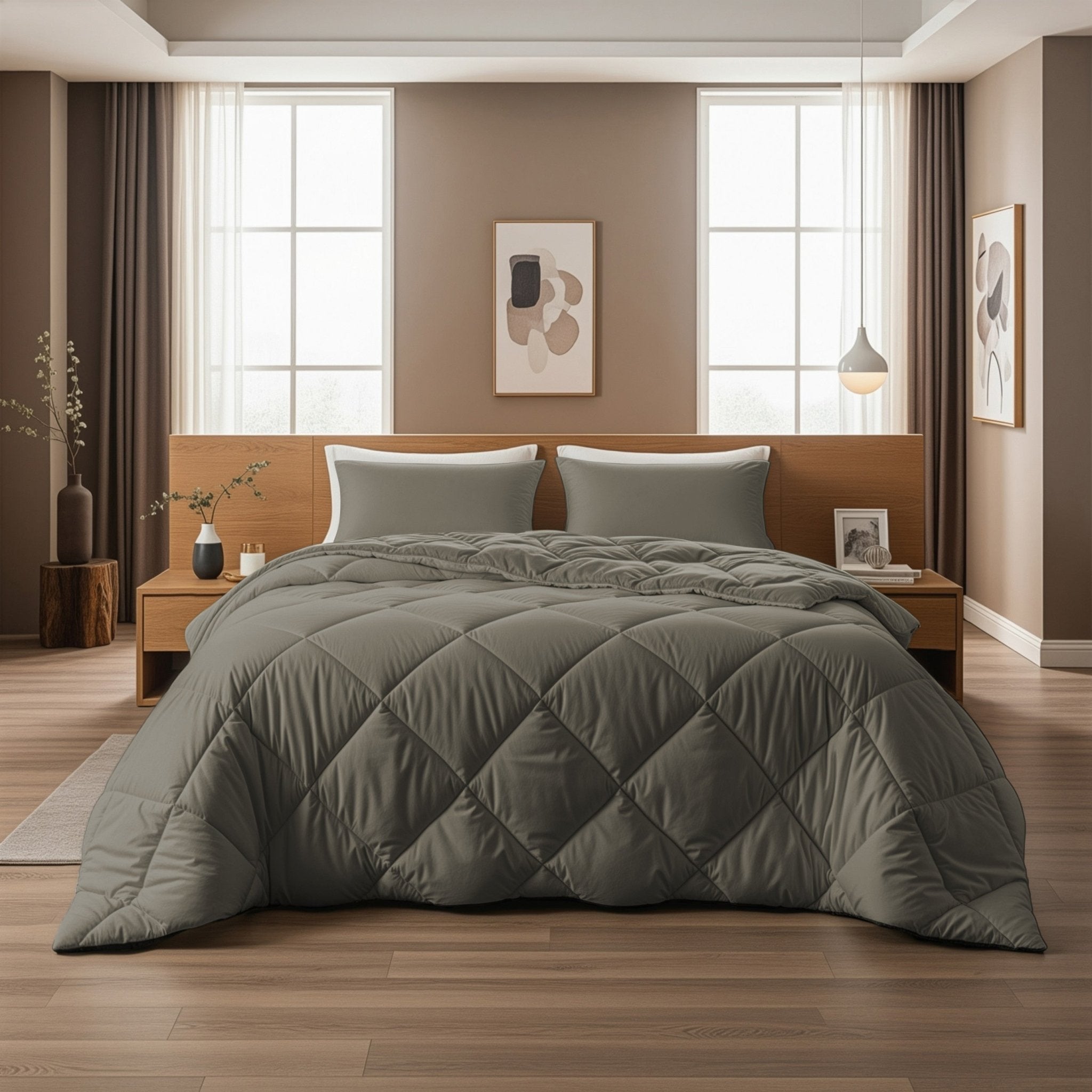 Sleeptime Dekbed en Overtrek in 1 - Diamond - Kaki - Dromen & Wonen