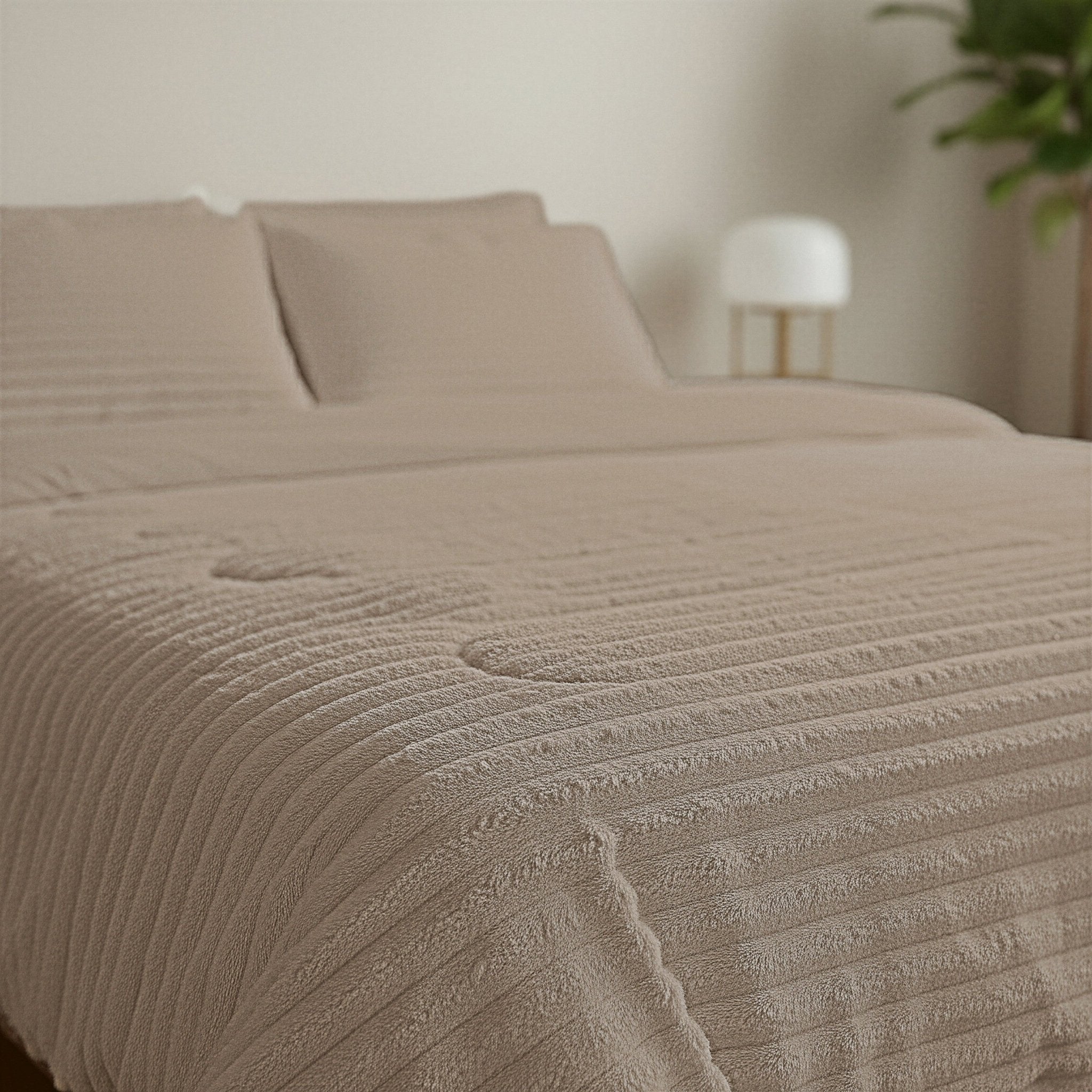 Sleeptime Dekbed en Overtrek in 1 - Flanel Rib - Taupe - Dromen & Wonen