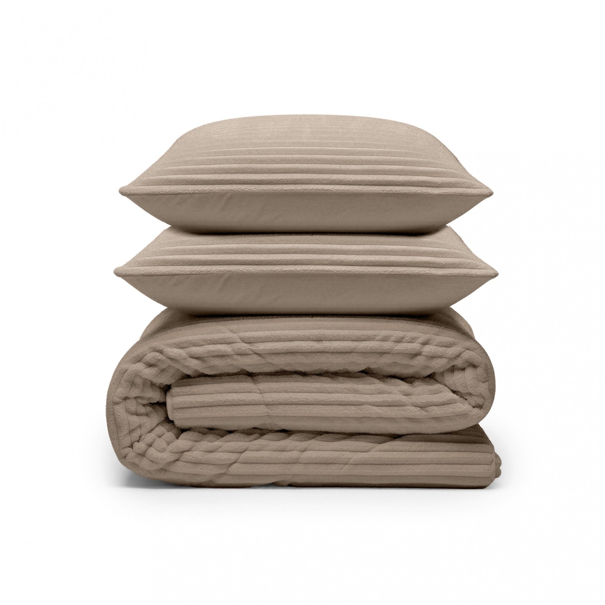 Sleeptime Dekbed en Overtrek in 1 - Flanel Rib - Taupe - Dromen & Wonen