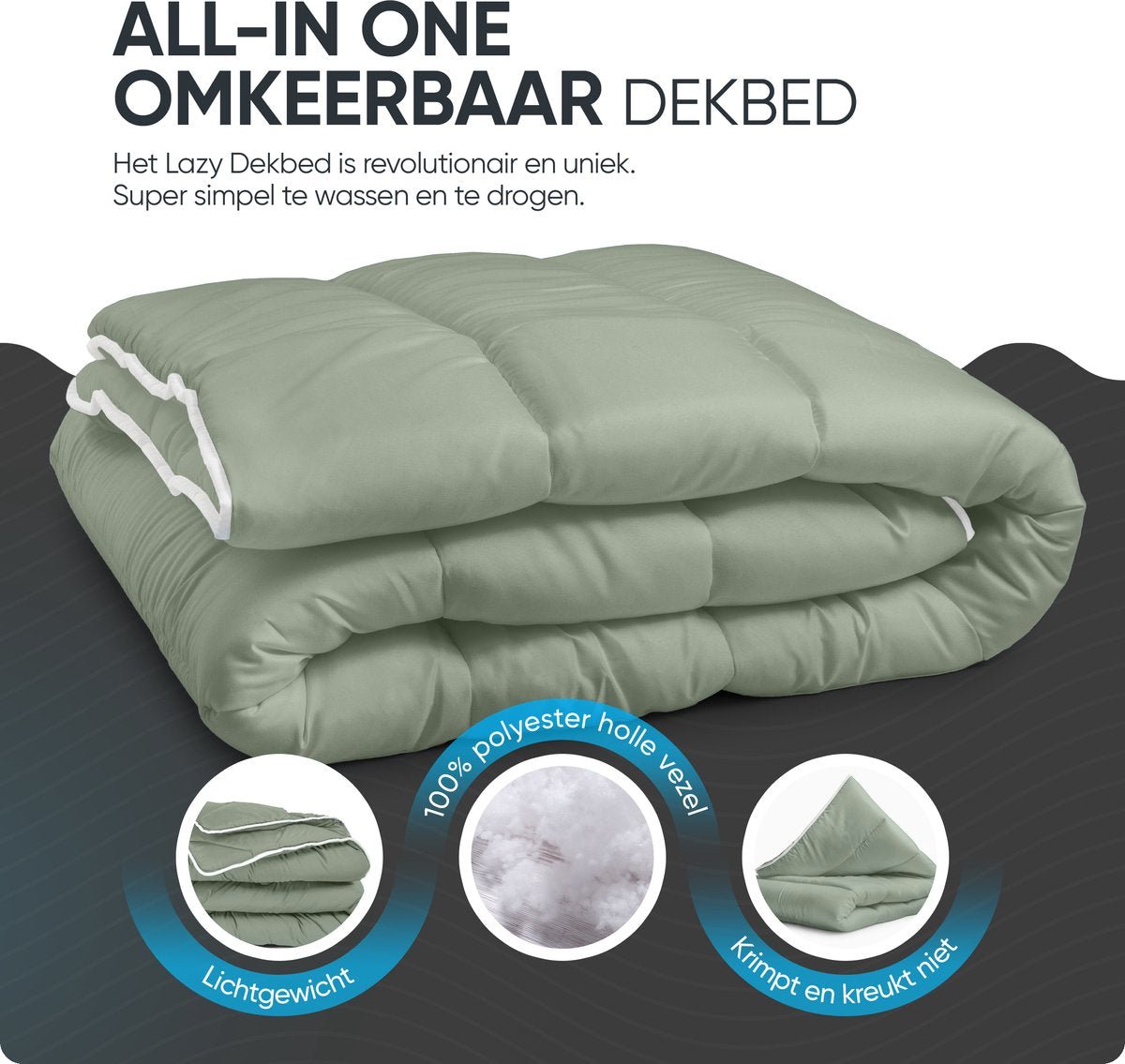 Sleeptime Dekbed en Overtrek in 1 - Groen - Dromen & Wonen