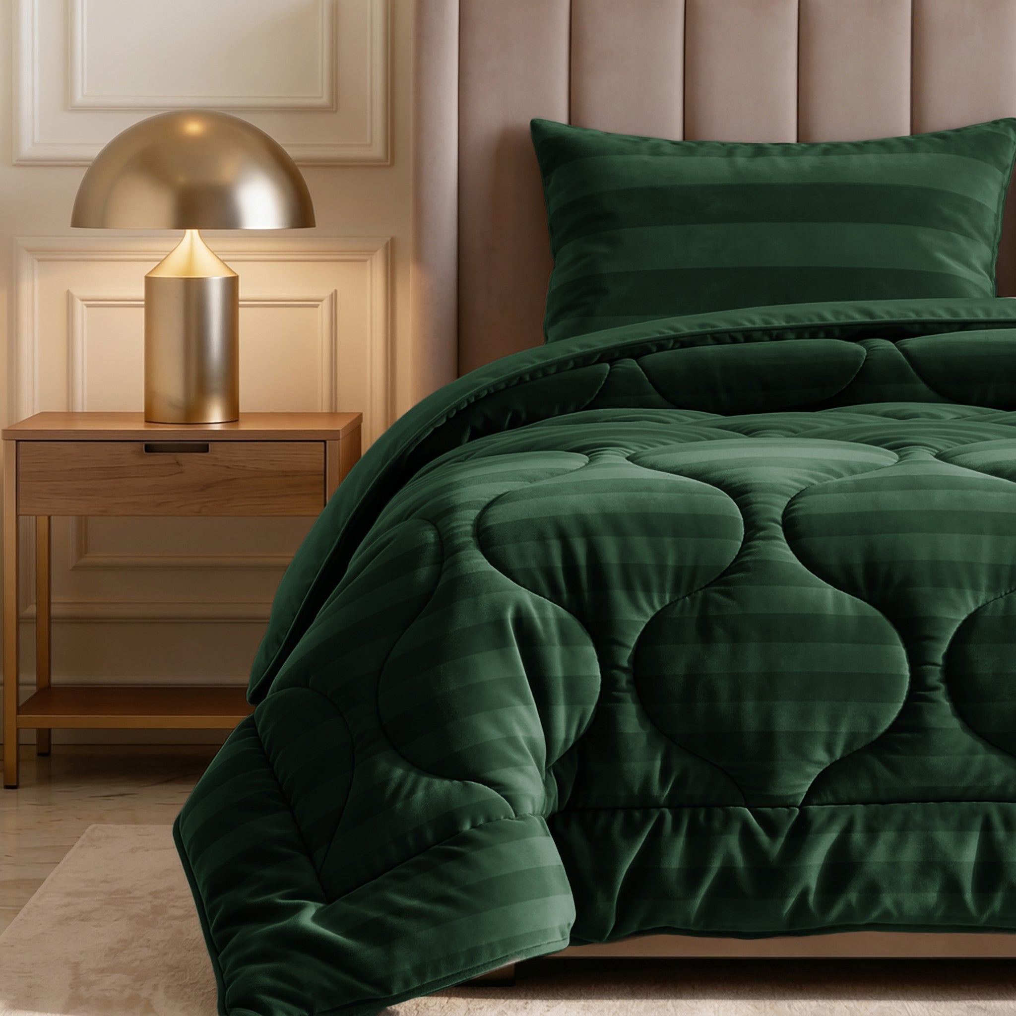 Sleeptime Dekbed en Overtrek in 1 - Hotel Velvet - Donker Groen - Dromen & Wonen