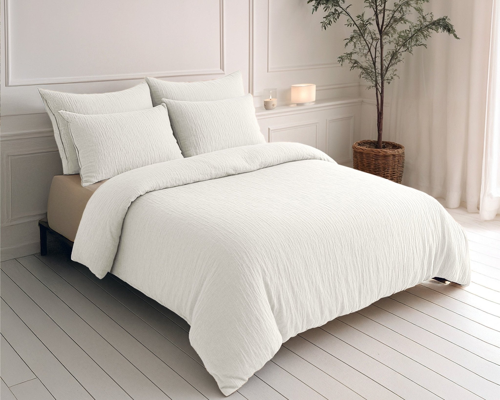 Sleeptime Dekbed en Overtrek in 1 – Mousseline Comfort - Beige - Dromen & Wonen