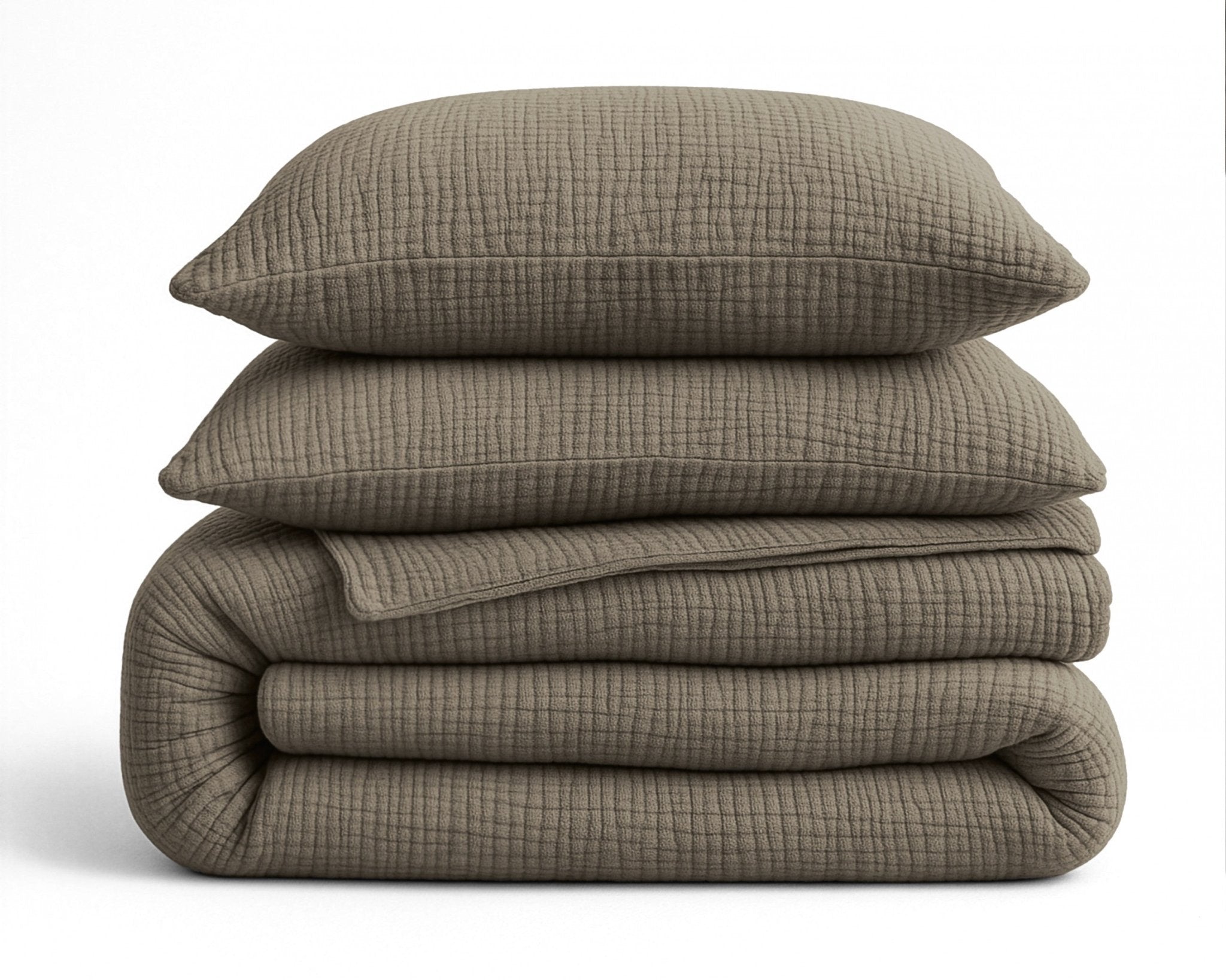 Sleeptime Dekbed en Overtrek in 1 – Mousseline Comfort - Taupe - Dromen & Wonen
