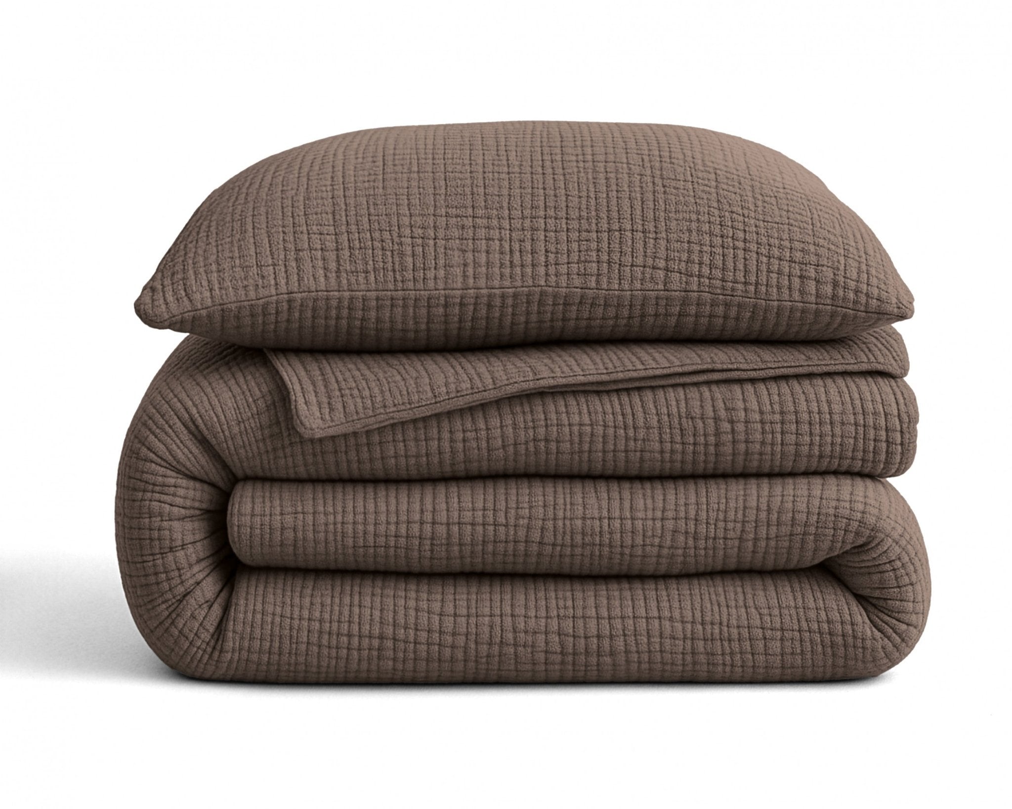 Sleeptime Dekbed en Overtrek in 1 - Mousseline - Donker Taupe - Dromen & Wonen