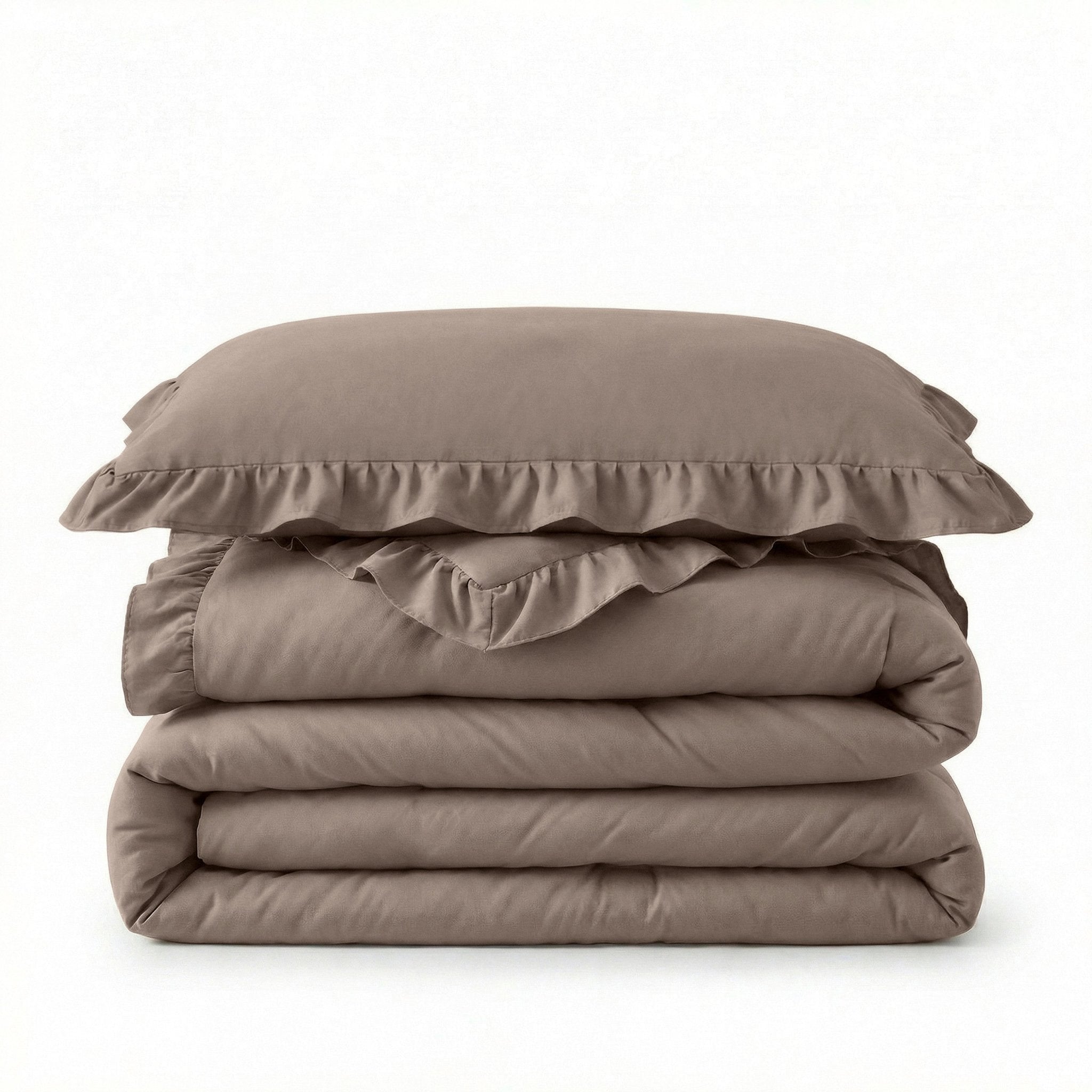 Sleeptime Dekbed en Overtrek in 1 - Ruffles - Taupe - Dromen & Wonen