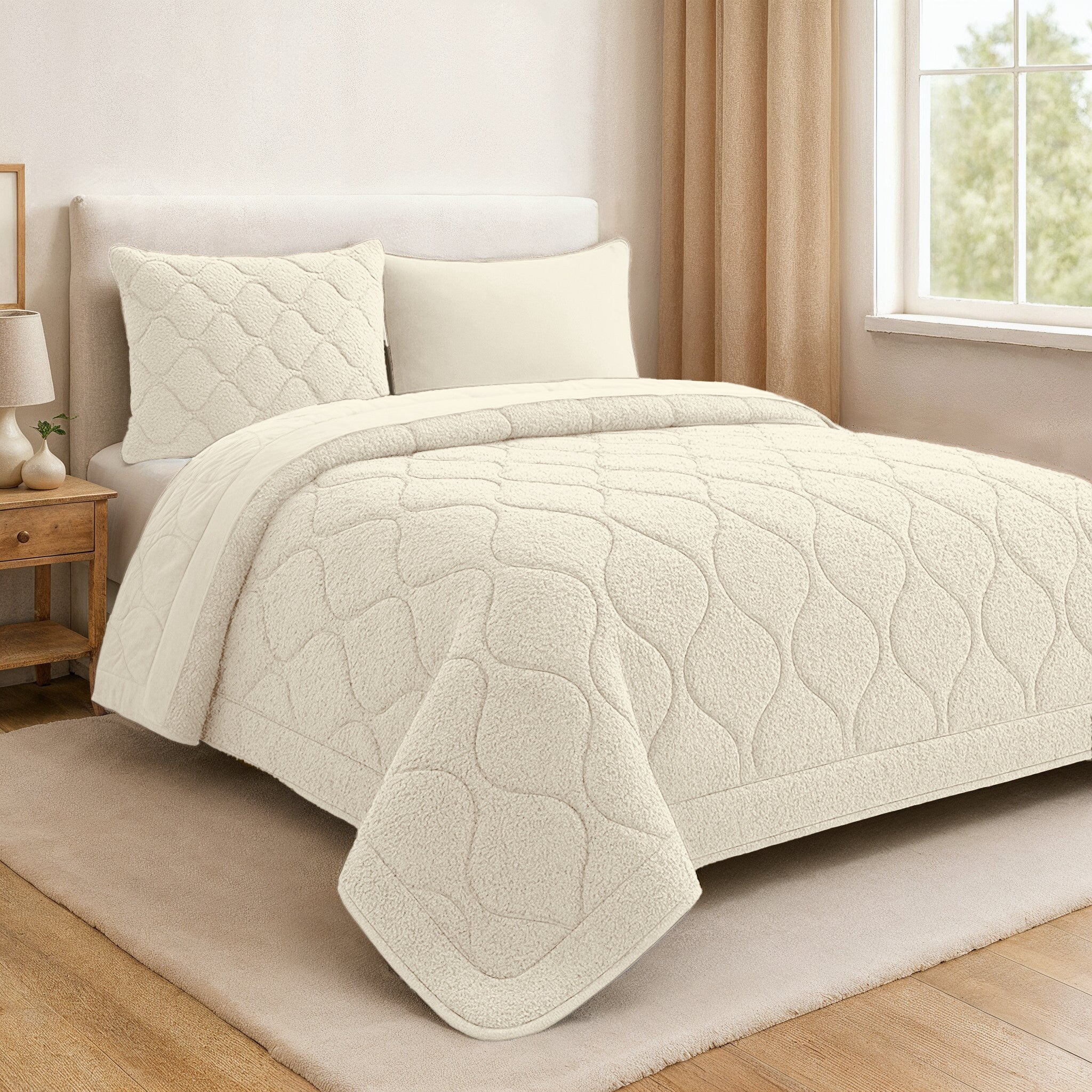 Sleeptime Dekbed en Overtrek in 1 - Teddy - Beige - Dromen & Wonen